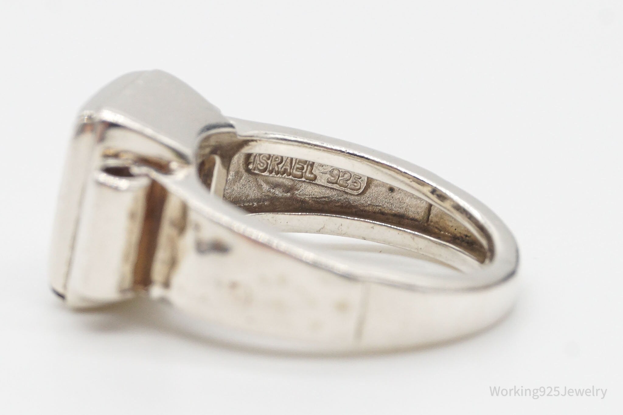 Vintage Large Smoky Topaz Sterling Silver Ring - Size 5.75