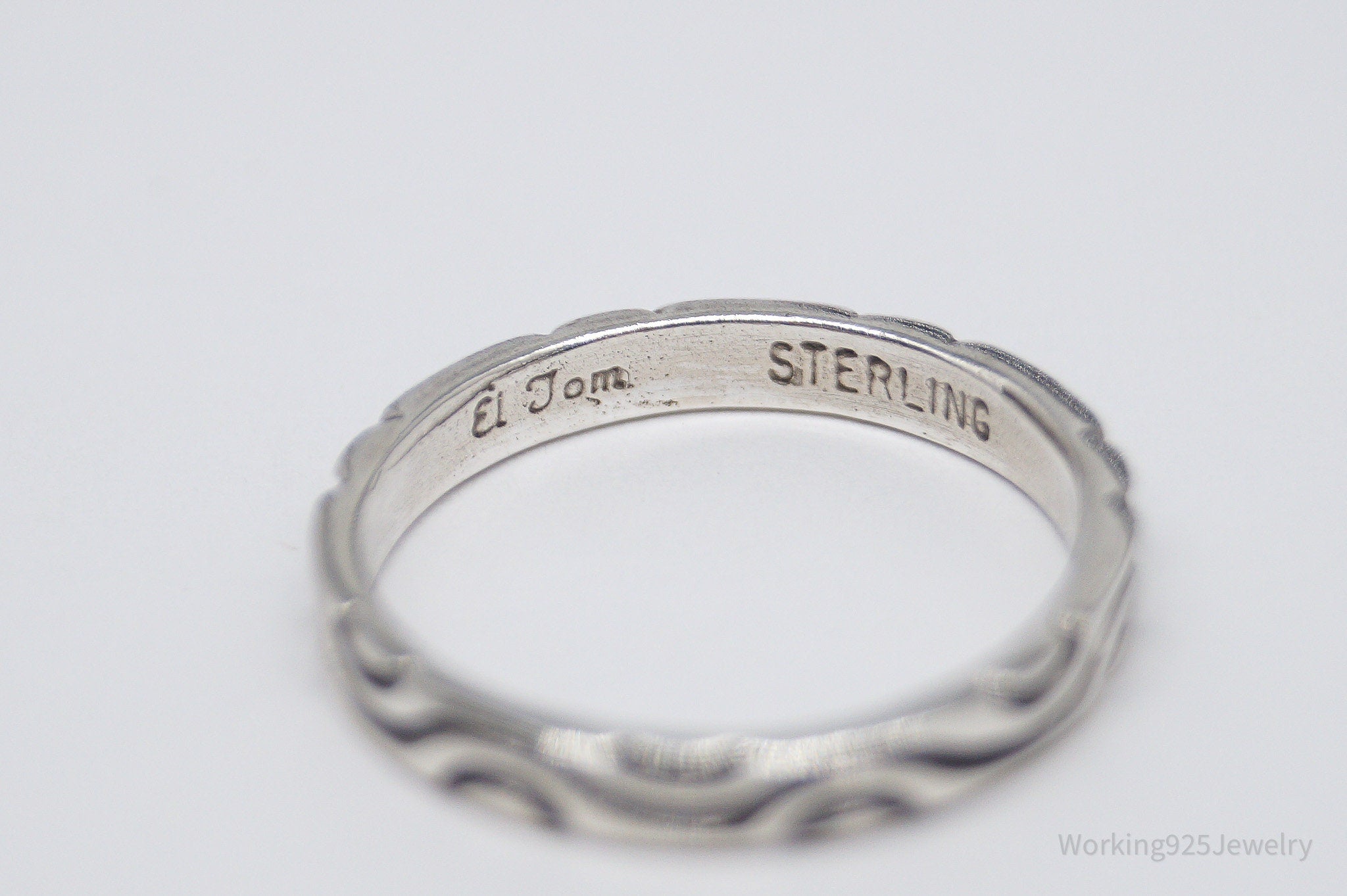 Vintage Native American Navajo El Tom Sterling Silver Band Ring - Size 5.75