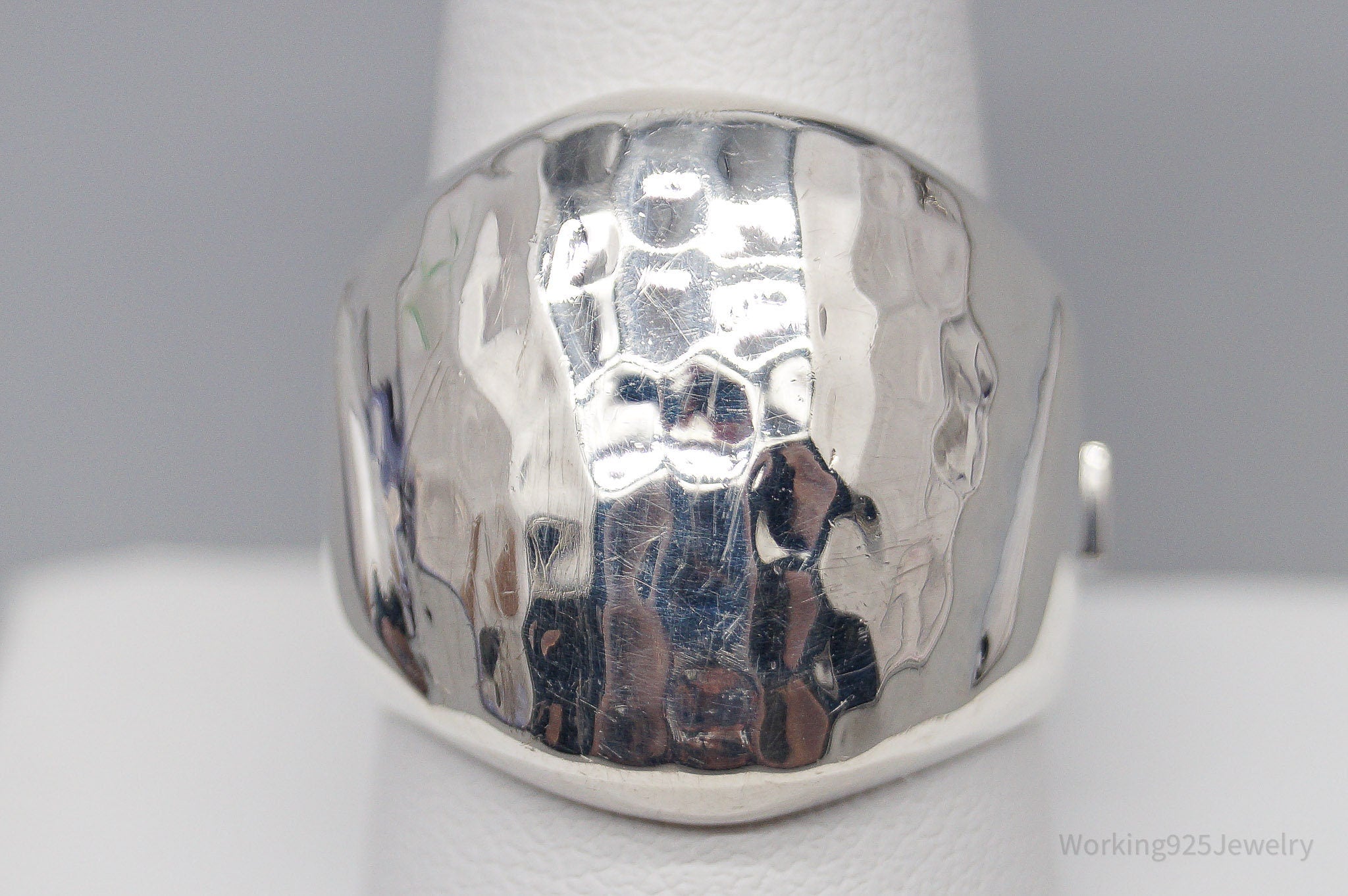 Vintage Designer Elle Sterling Silver & Ruby Band Ring - Size 10