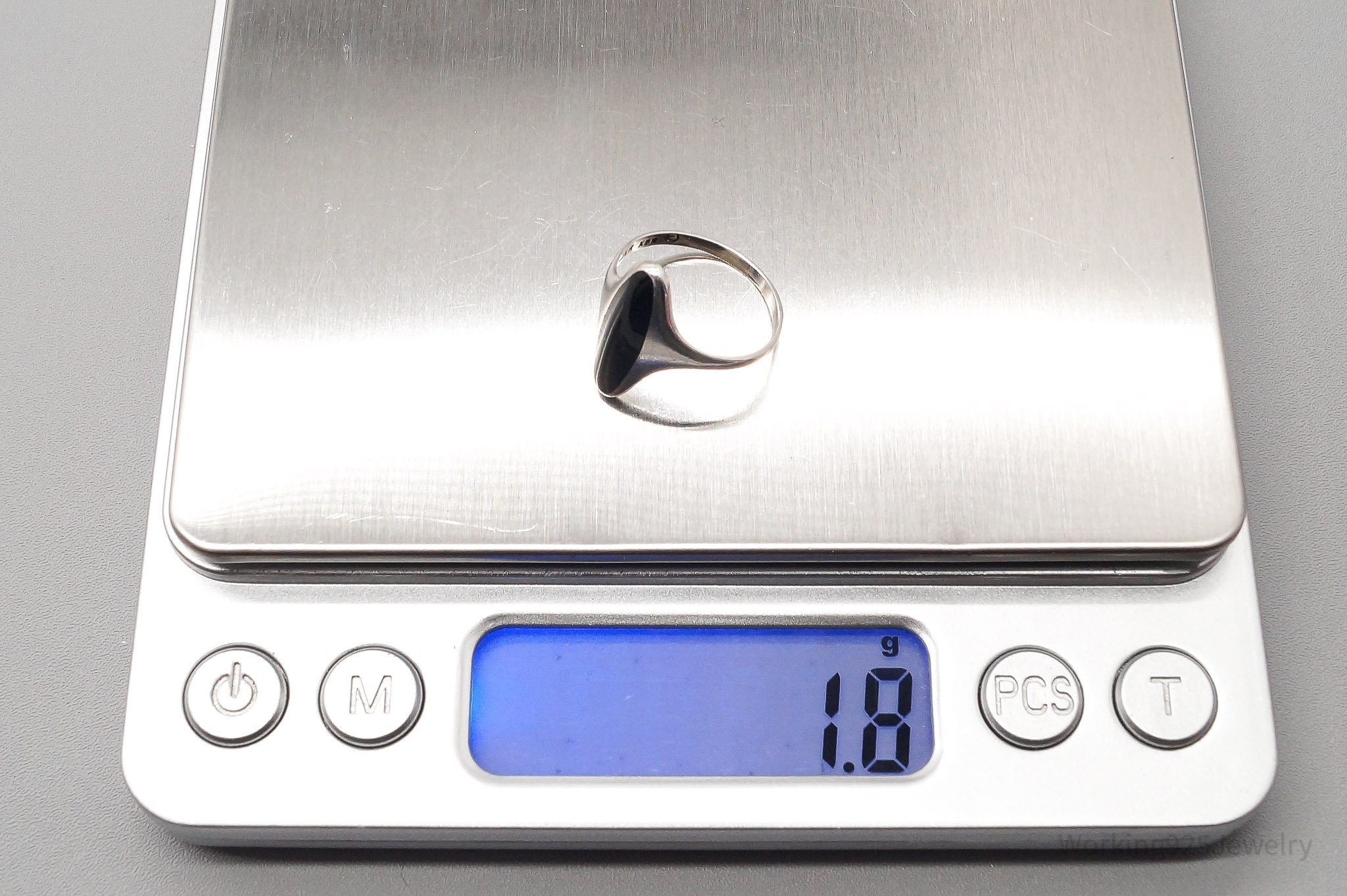 Vintage Designer Kabana Black Onyx Sterling Silver Ring - Size 5