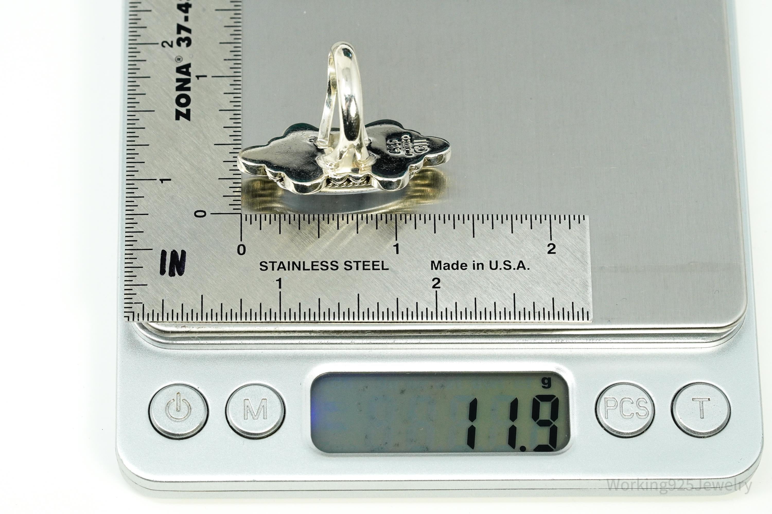 Vintage Mexico CII Blue Lace Agate Sterling Silver Ring Size 6