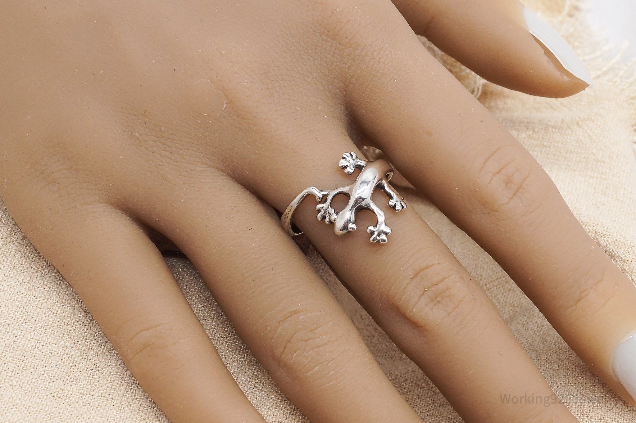 Vintage Wrapped Lizard Sterling Silver Ring Size 9.5