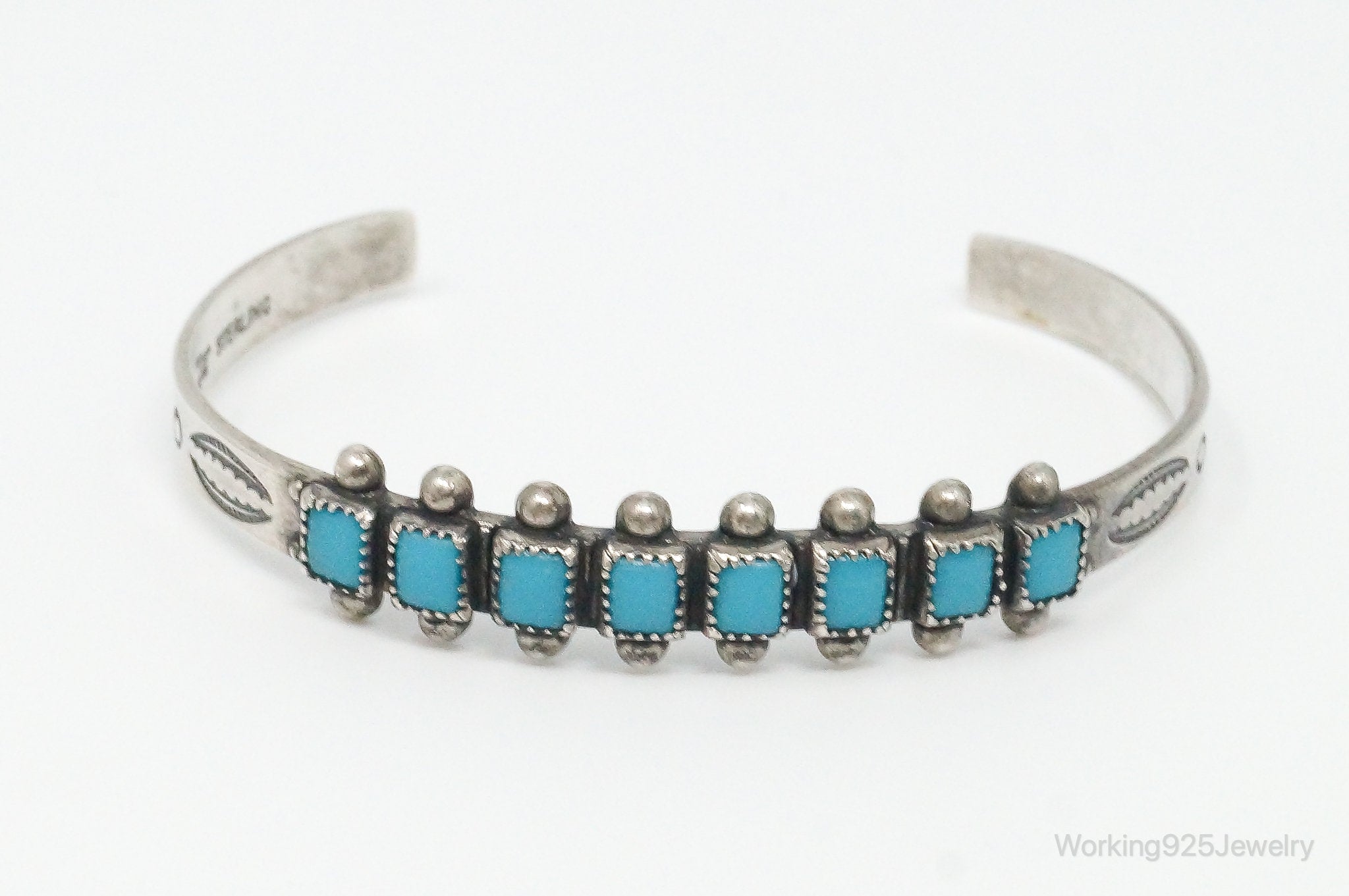 Vintage Southwest Designer Bell Trading Post Turquoise Sterling Silver Bracelet