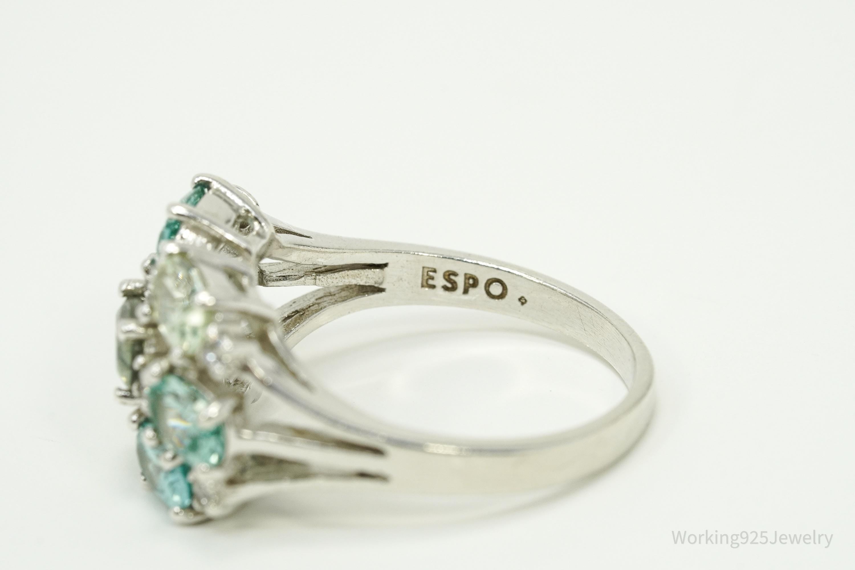 Vintage JOSEPH ESPOSITO ESPO Multi Gemstone Sterling Silver Ring - Size 9