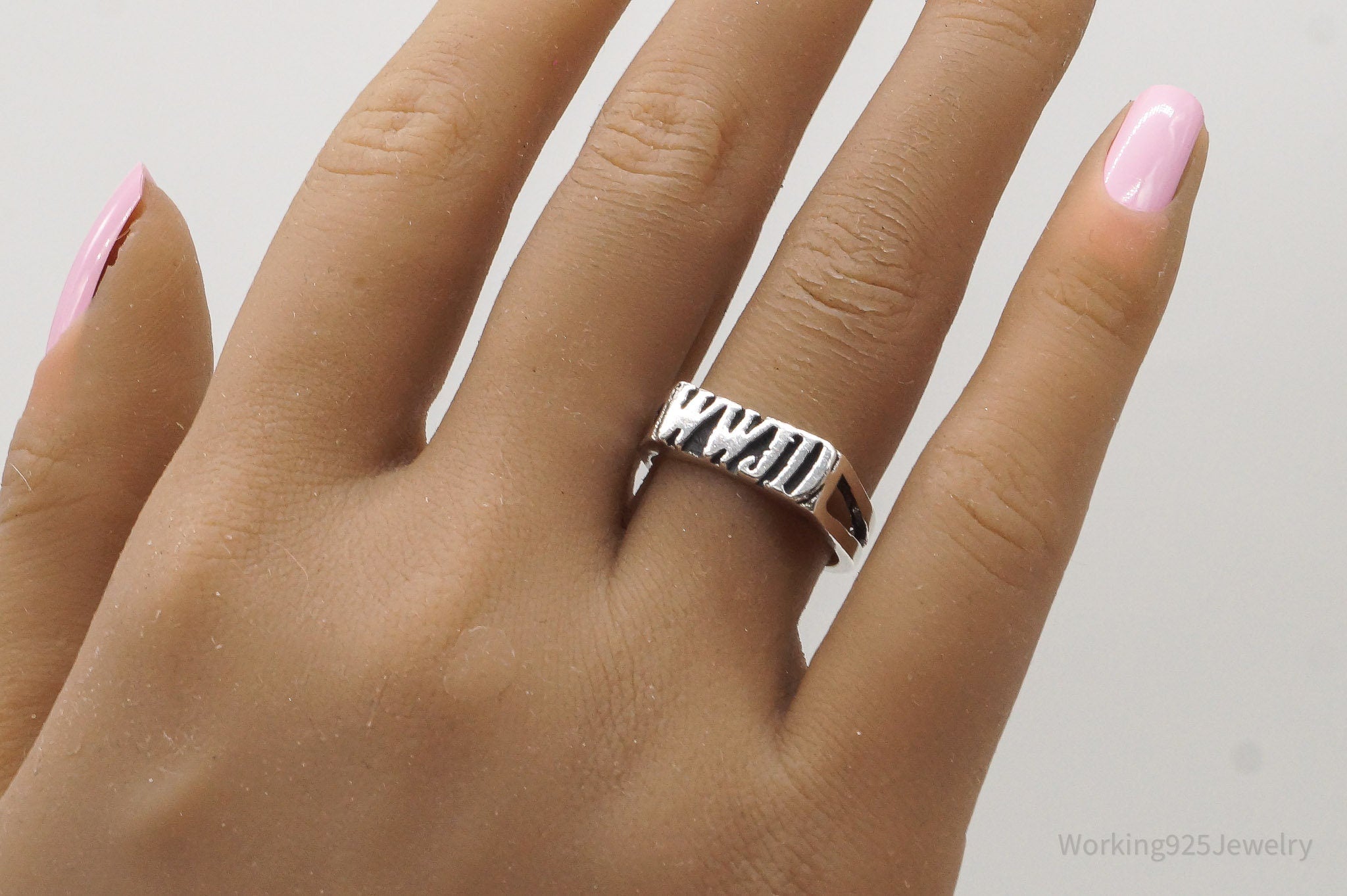 Vintage WWJD Sterling Silver Ring - Size 7.5