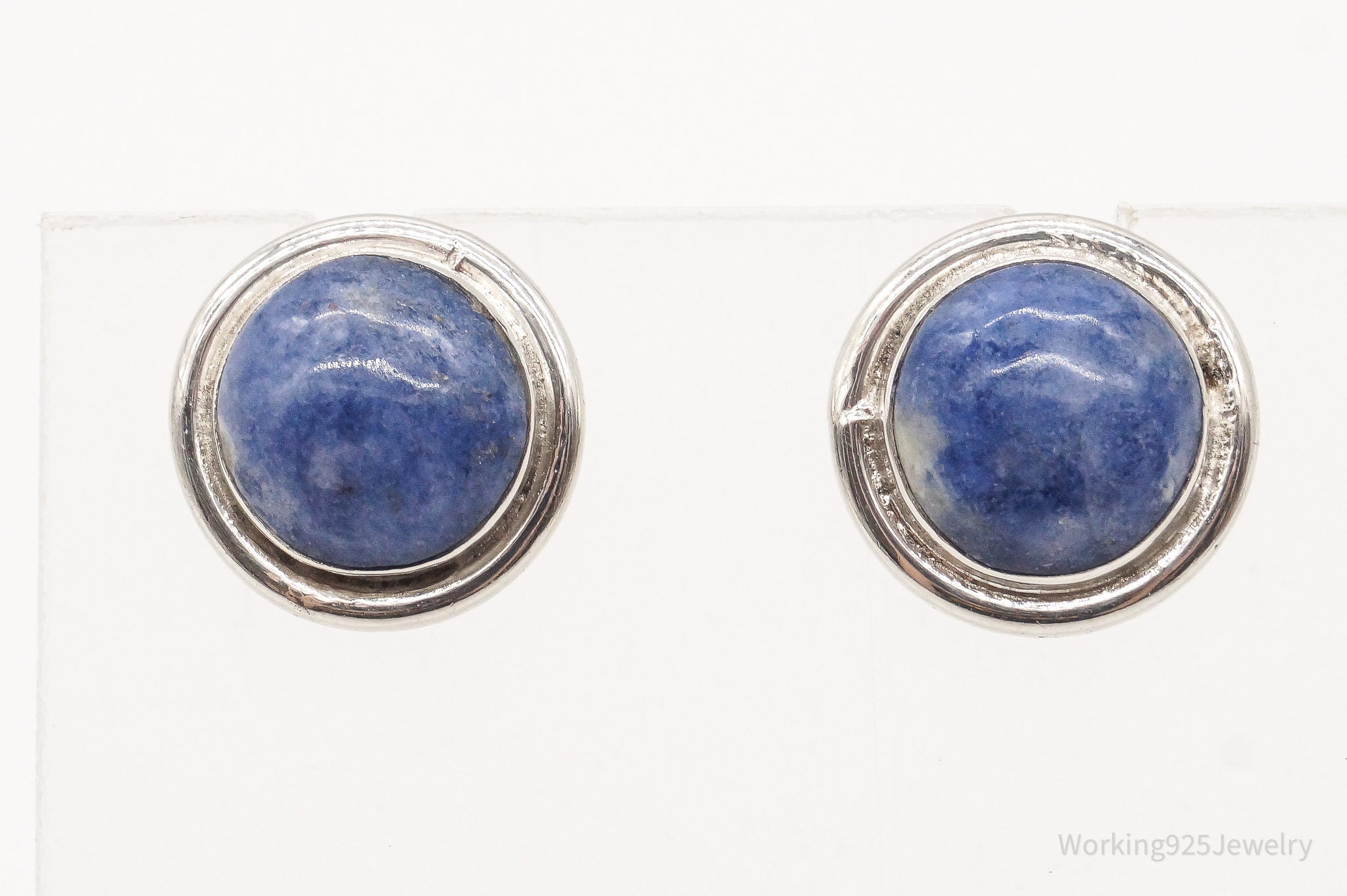 Vintage Sodalite 950 Silver Earrings