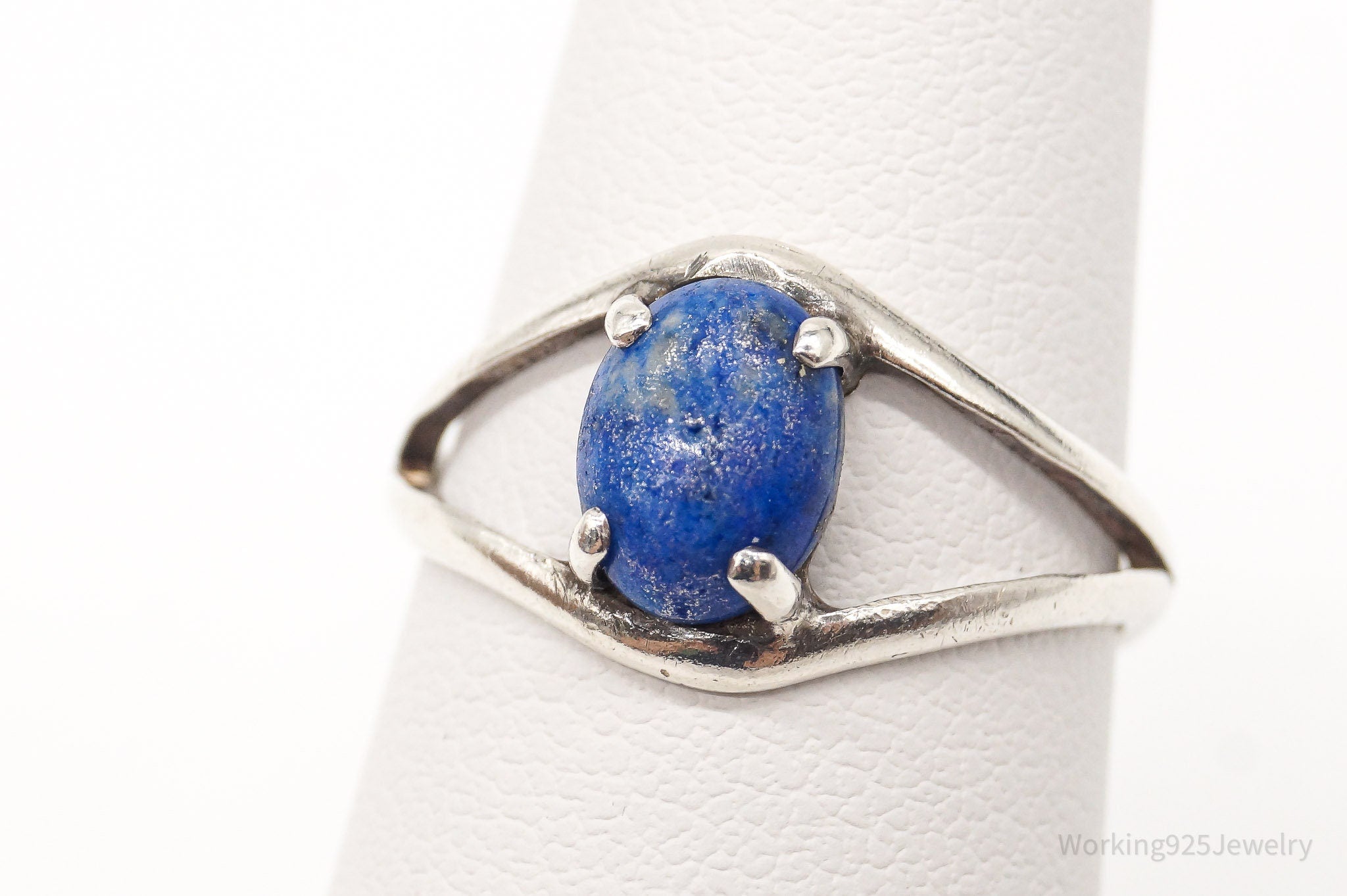 Vintage Native American Lapis Lazuli Sterling Silver Ring - Size 6.5