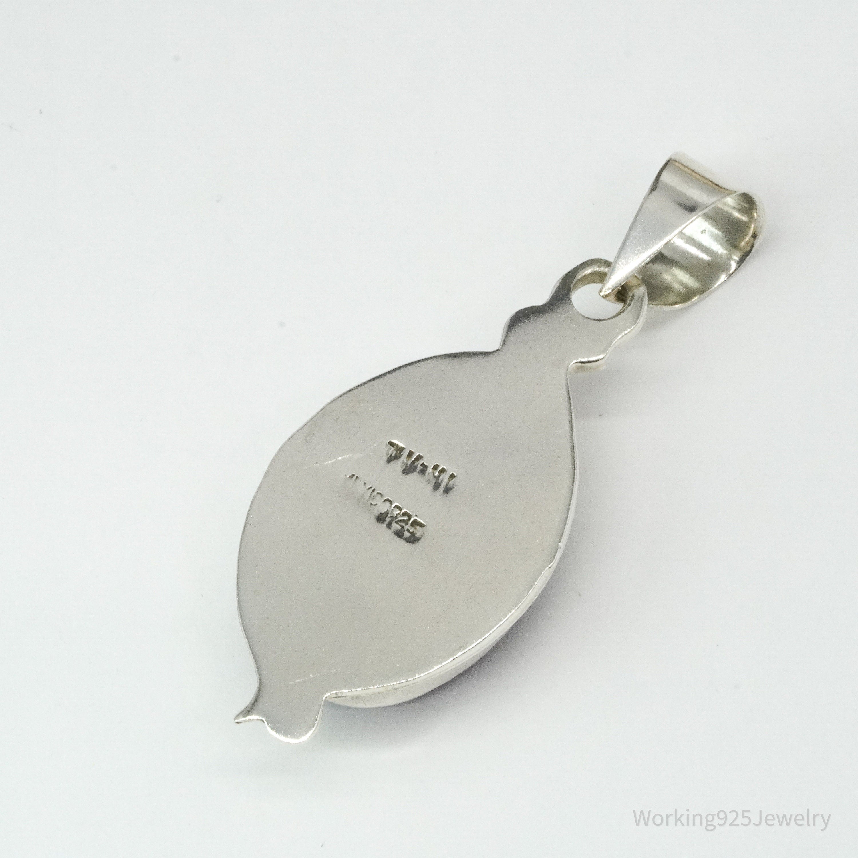 Vintage Large Mexico Modernist Sugilite Sterling Silver Pendant 2 5/16"