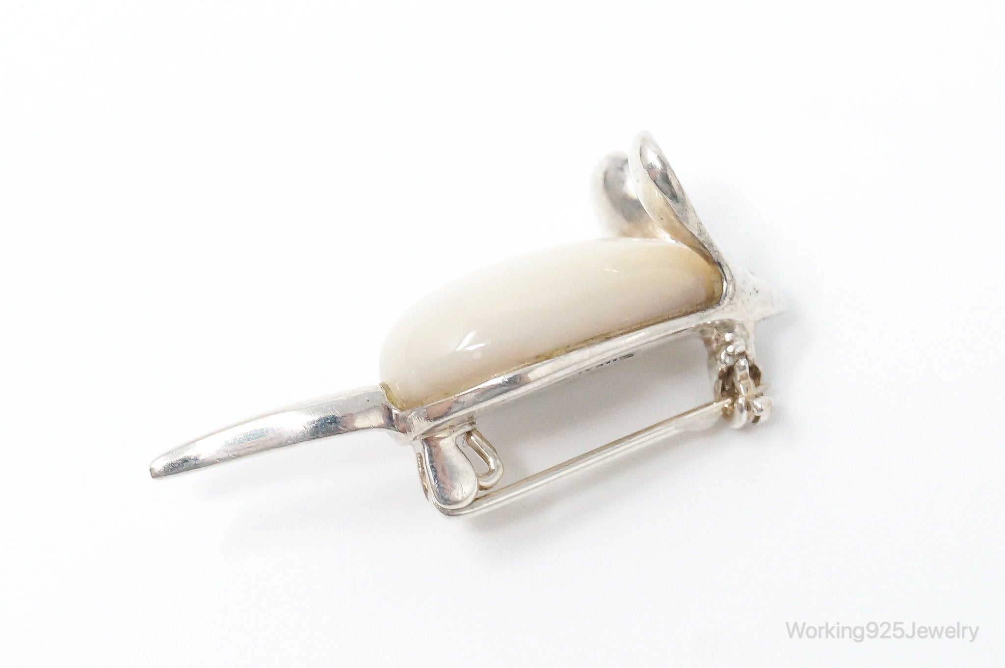 Hotsell Vintage Mother Of Pearl Mouse Sterling Silver Brooch Pin