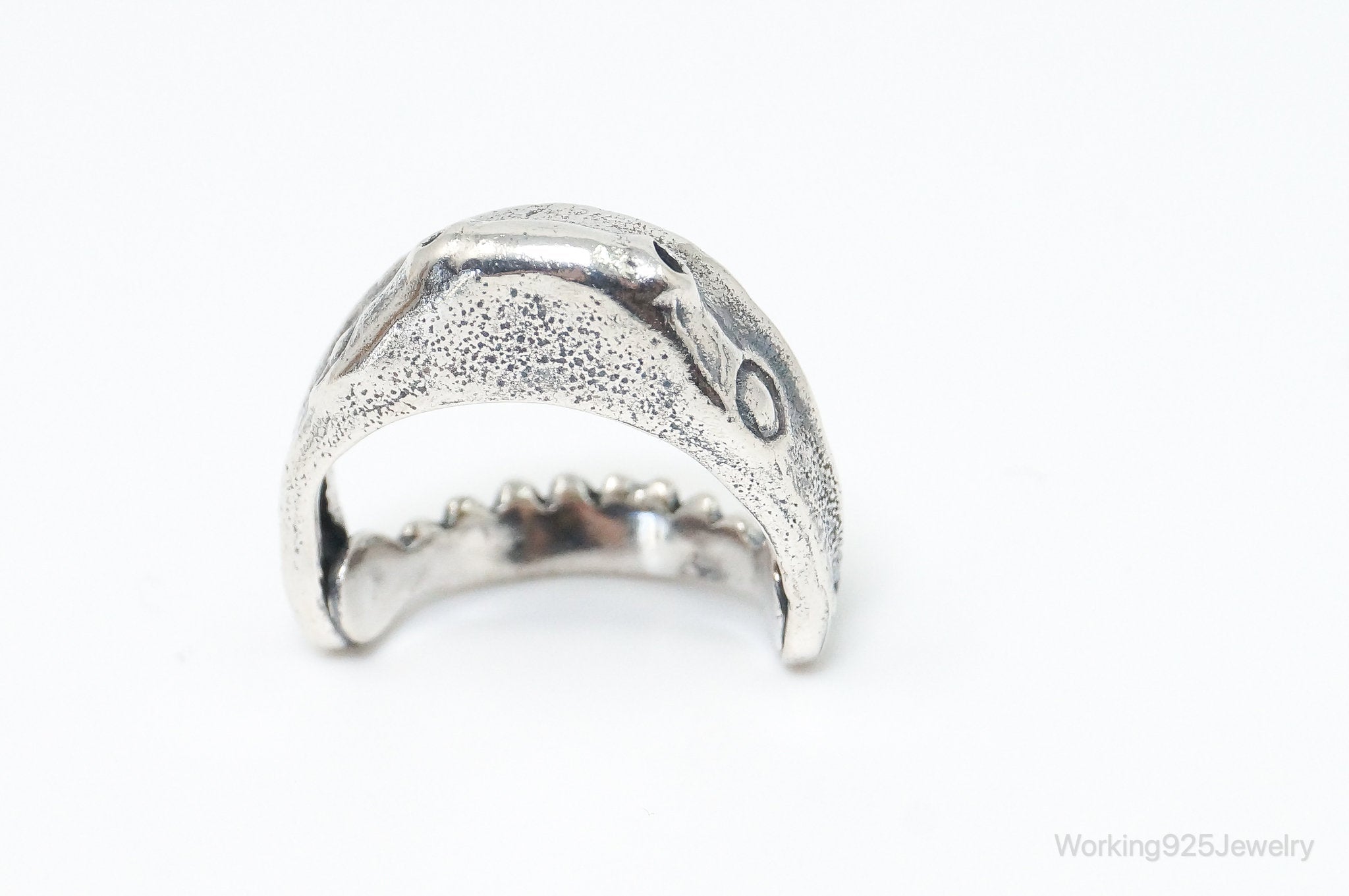 Vintage Shark Sterling Silver Ring - Size 4