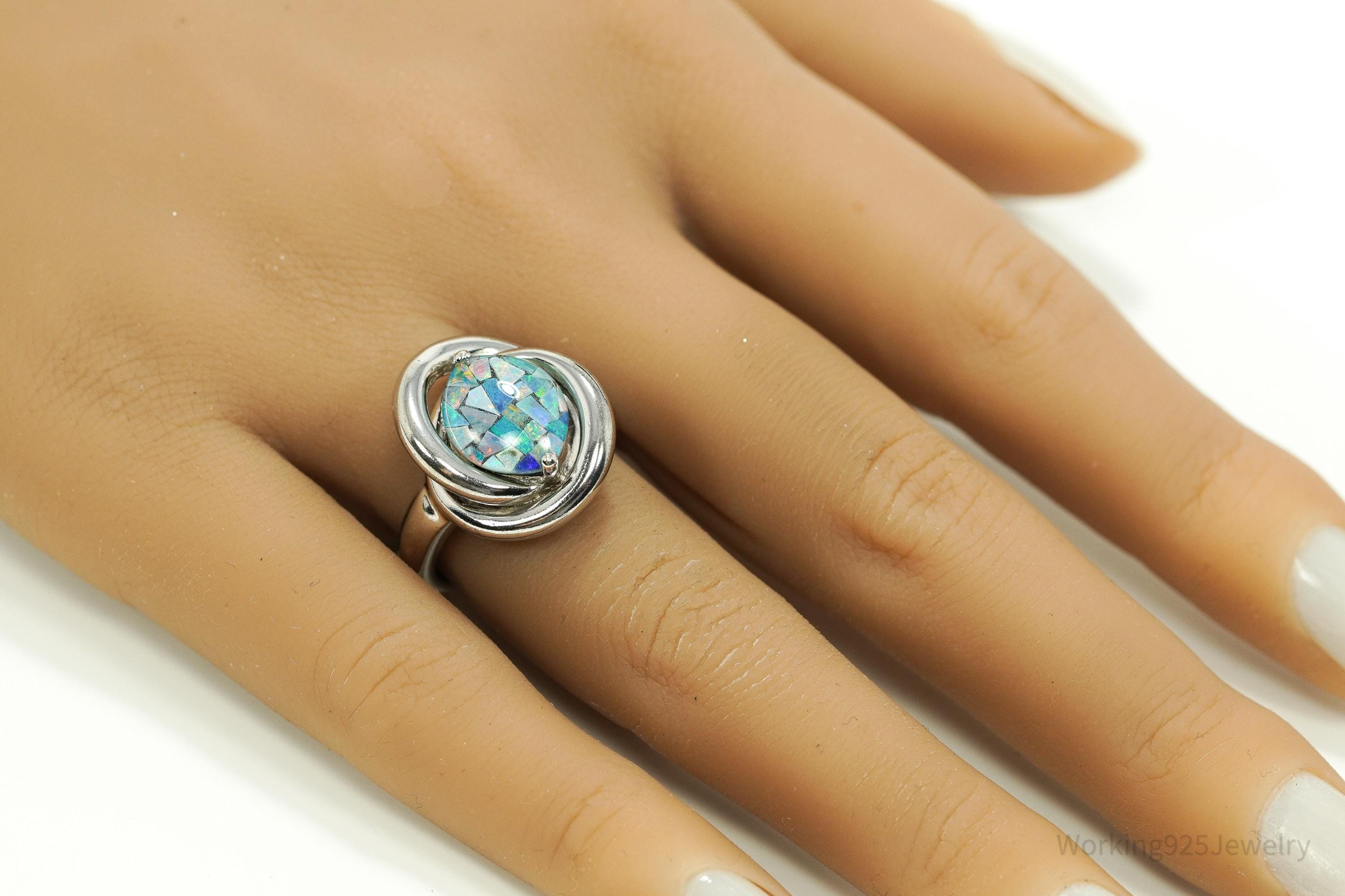 Vintage KN Opal Sterling Silver Ring - Size 7