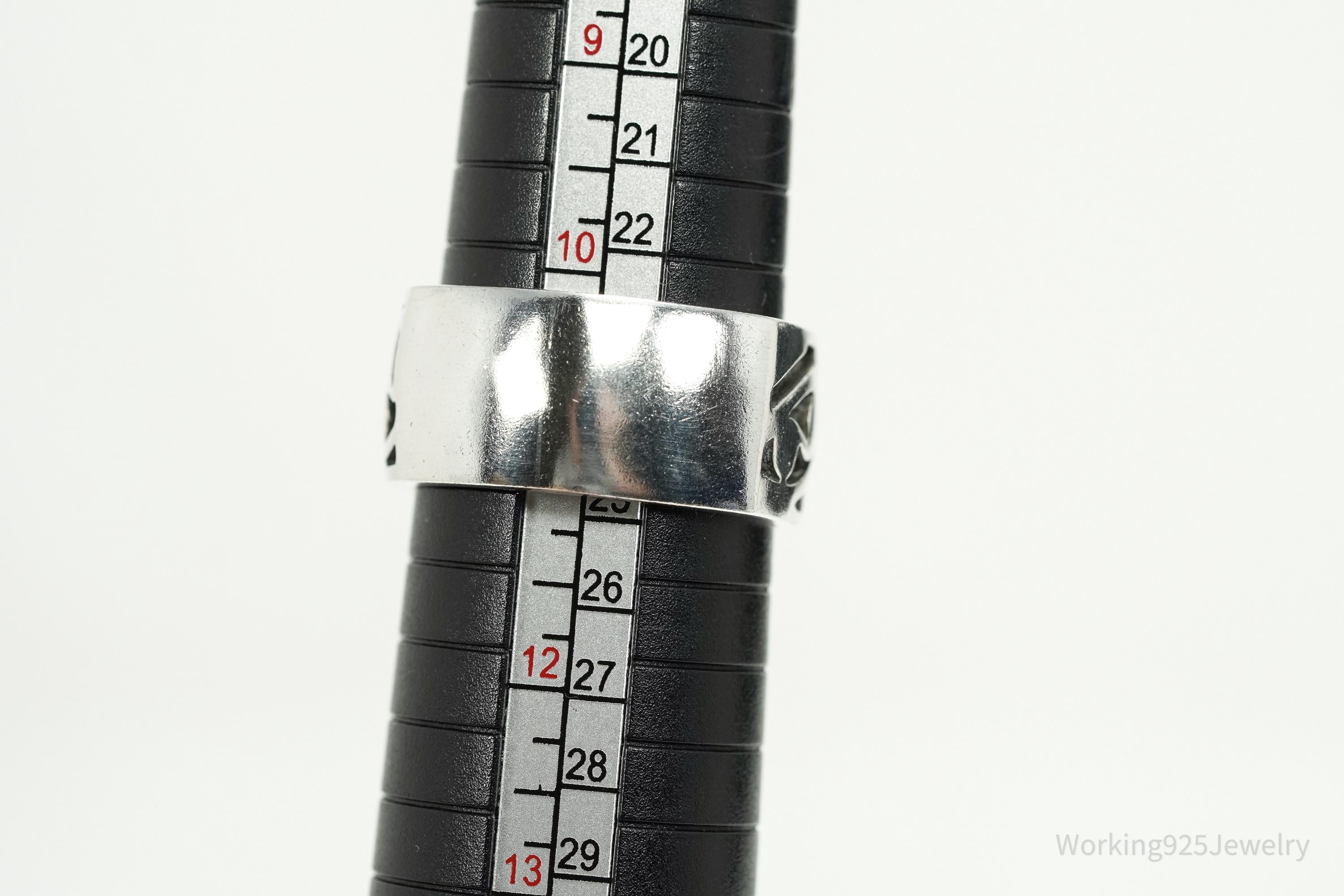 Vintage Tribal Sterling Silver Band Ring Size 11