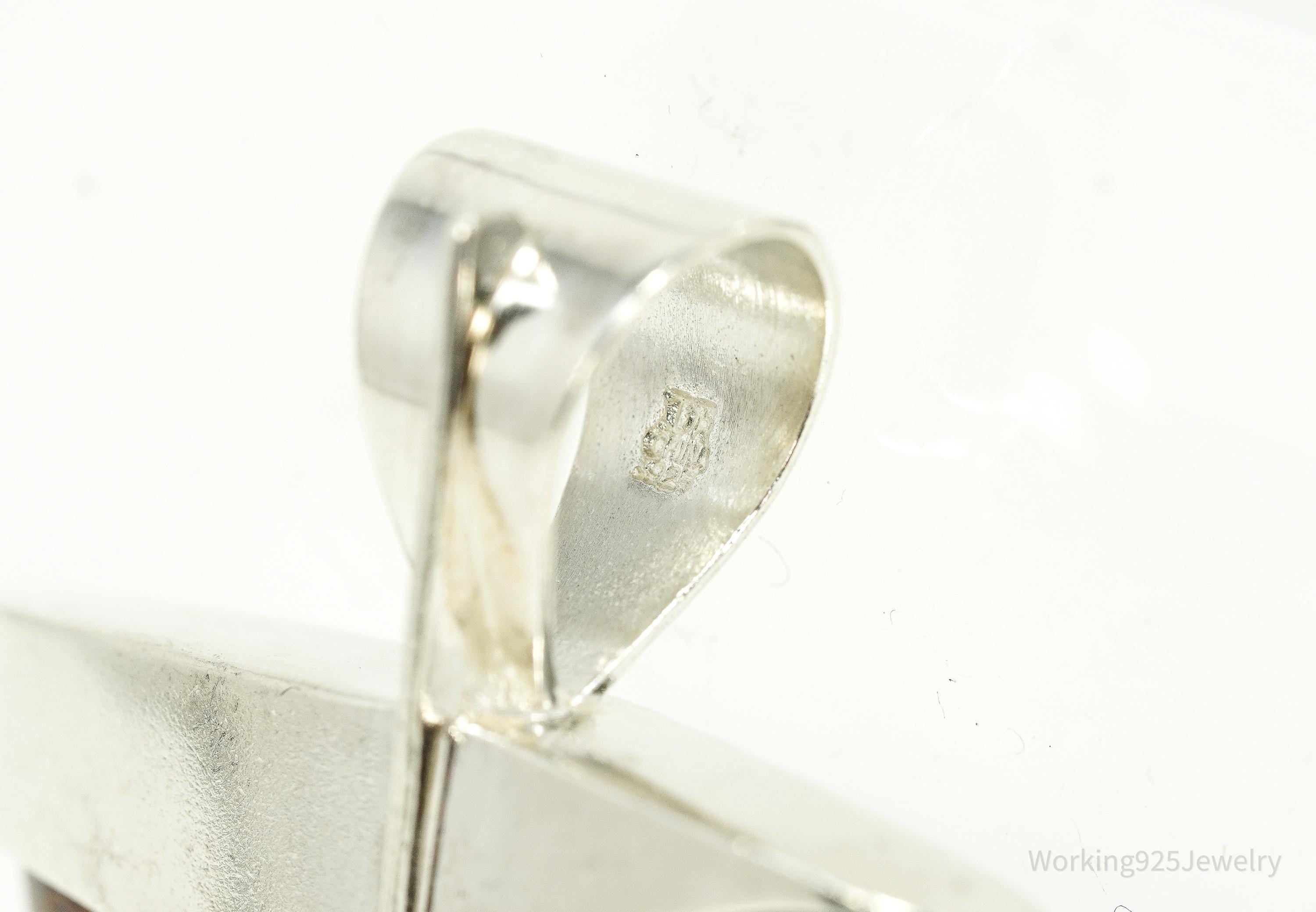 Vintage JAY KING Desert Rose Trading Large Dinosaur Bone Sterling Silver Pendant