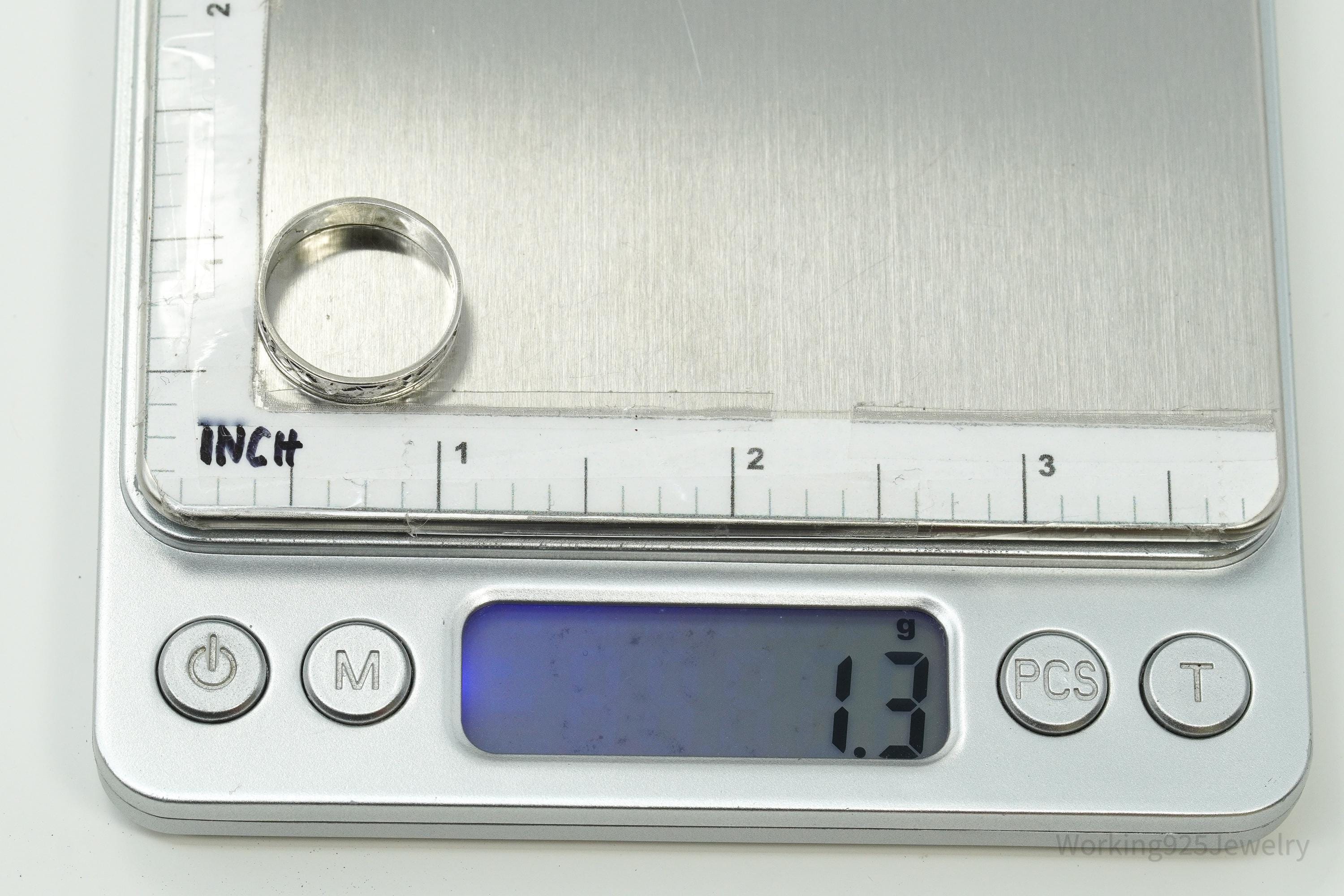 Vintage Native American Sterling Silver Band Ring - Size 6