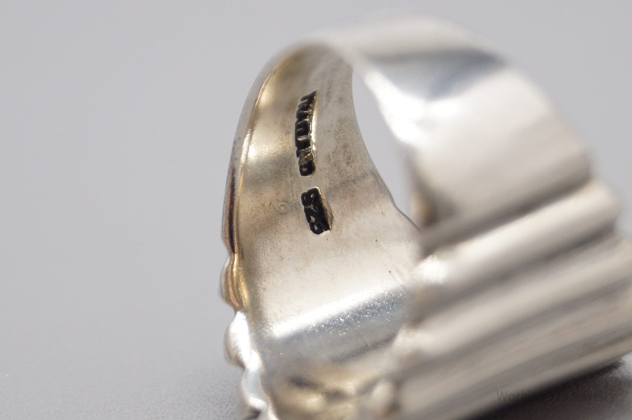 Vintage Puffy Ribbed Modernist Style Sterling Silver Ring - Size 7.75