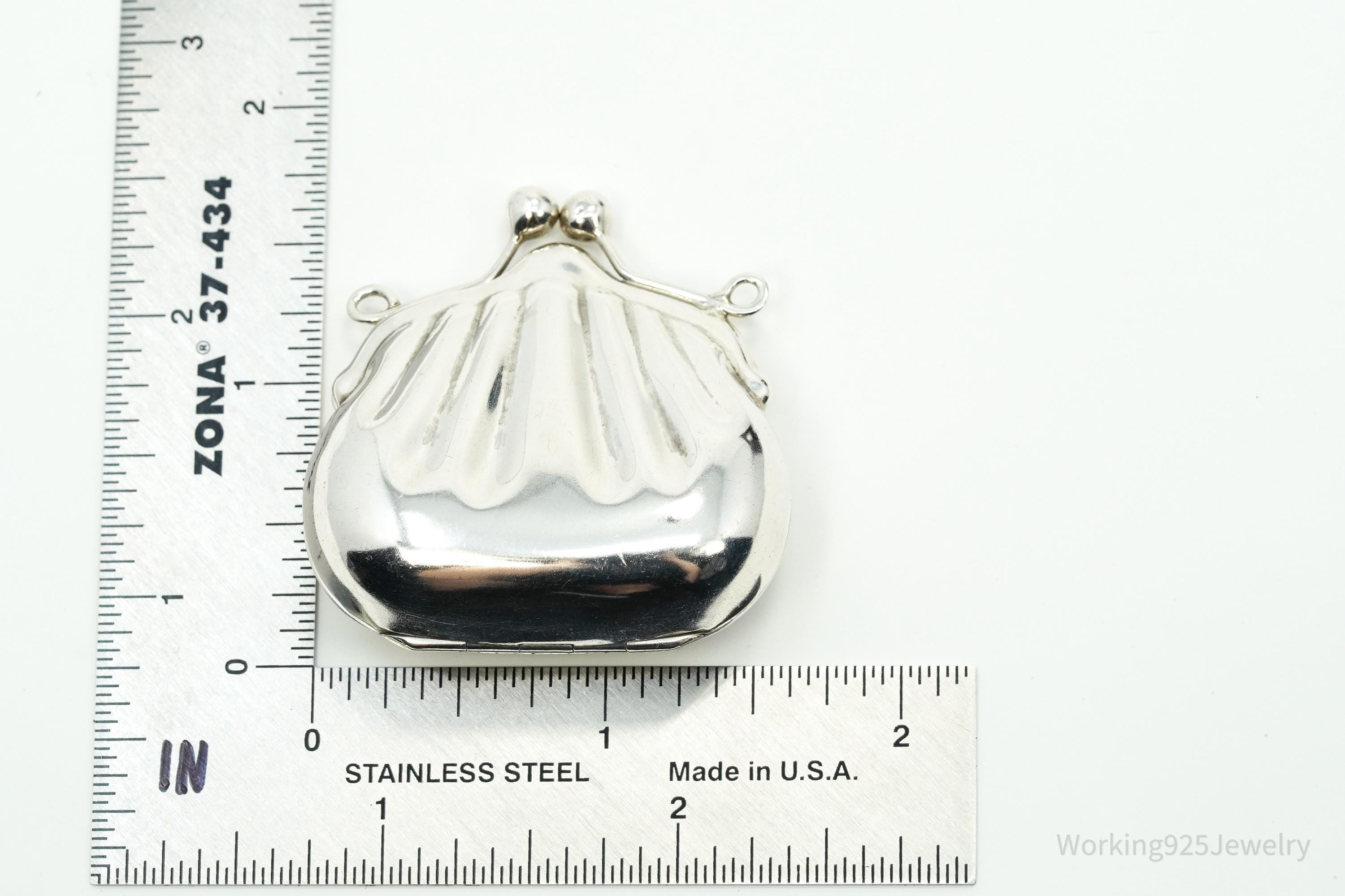 Vintage Purse Bag Locket Sterling Silver Pill Box