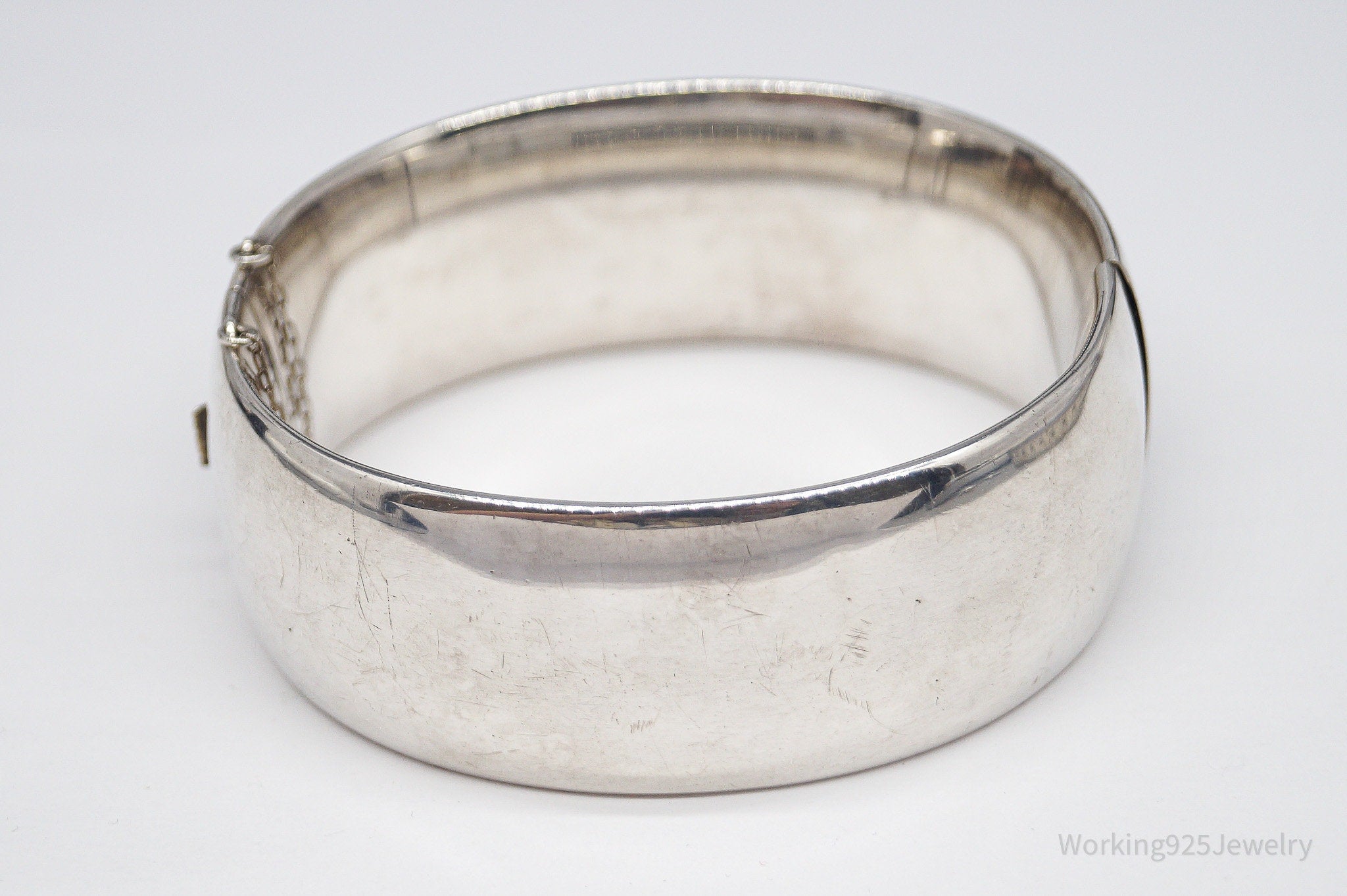 Antique Walter E Hayward Art Nouveau Etched Sterling Silver Bracelet - 7 1/8"