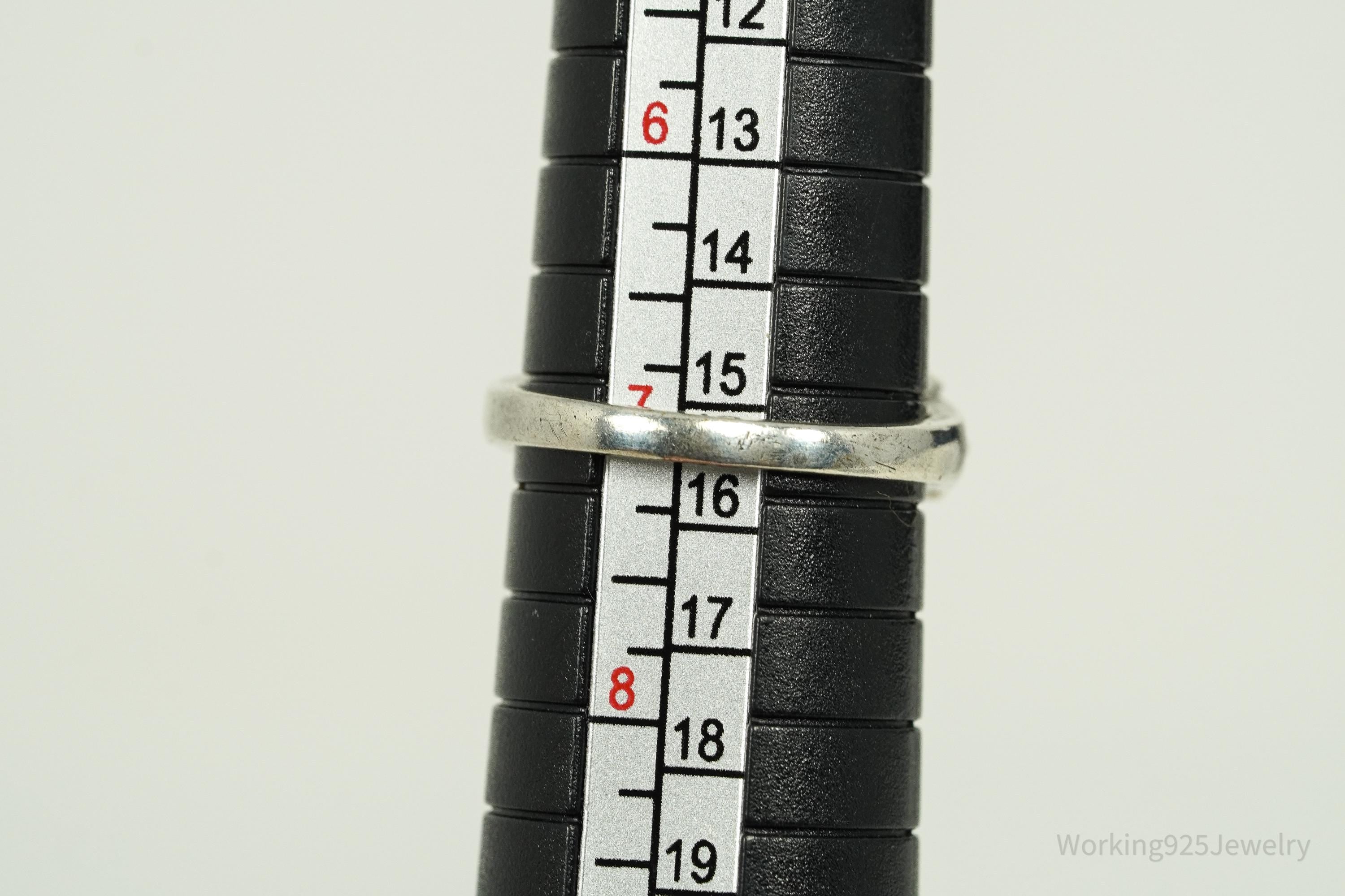 Vintage Hamilton Jewelers Blue & White Sapphire Sterling Silver Ring - Size 7