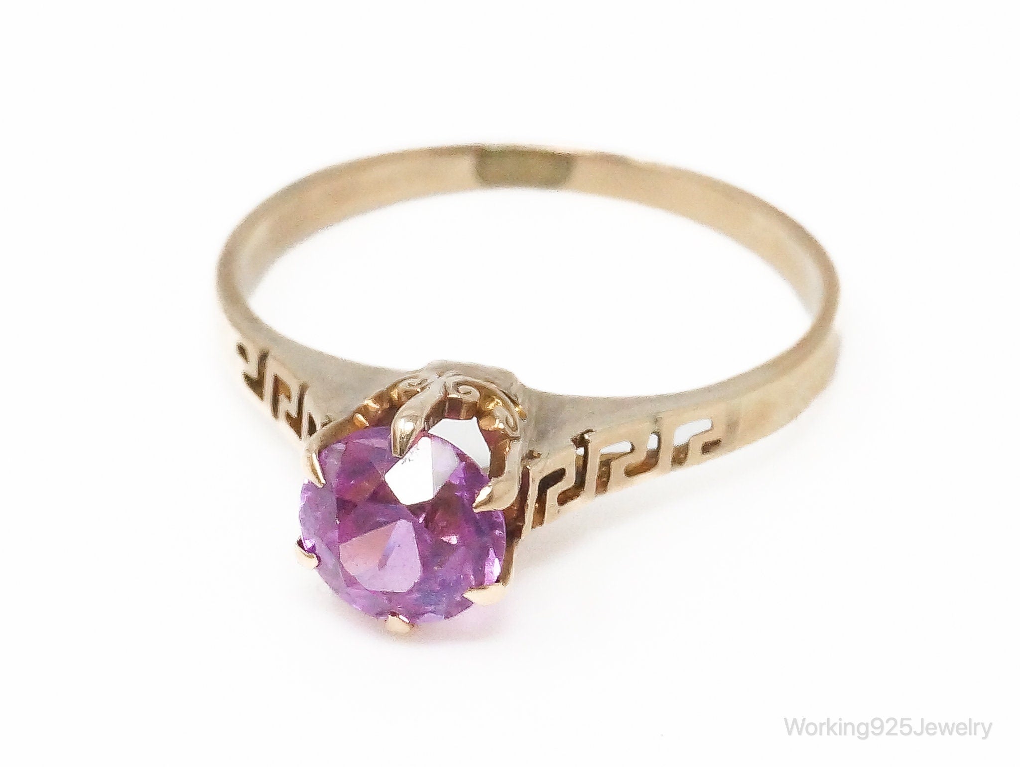 Antique Pink Sapphire 10K Gold Ring