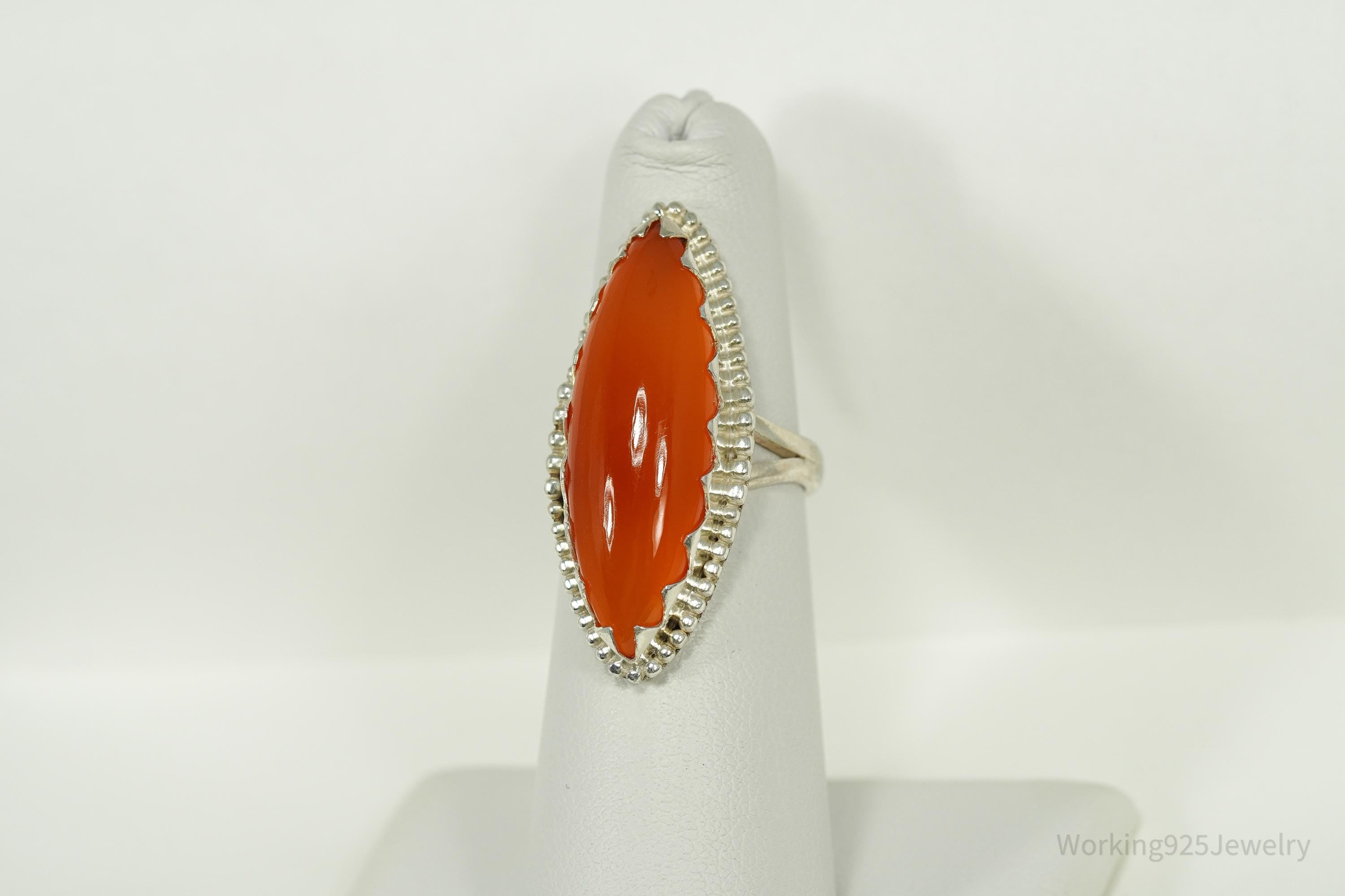 Vintage Carnelian Sterling Silver Ring - Size 5.5
