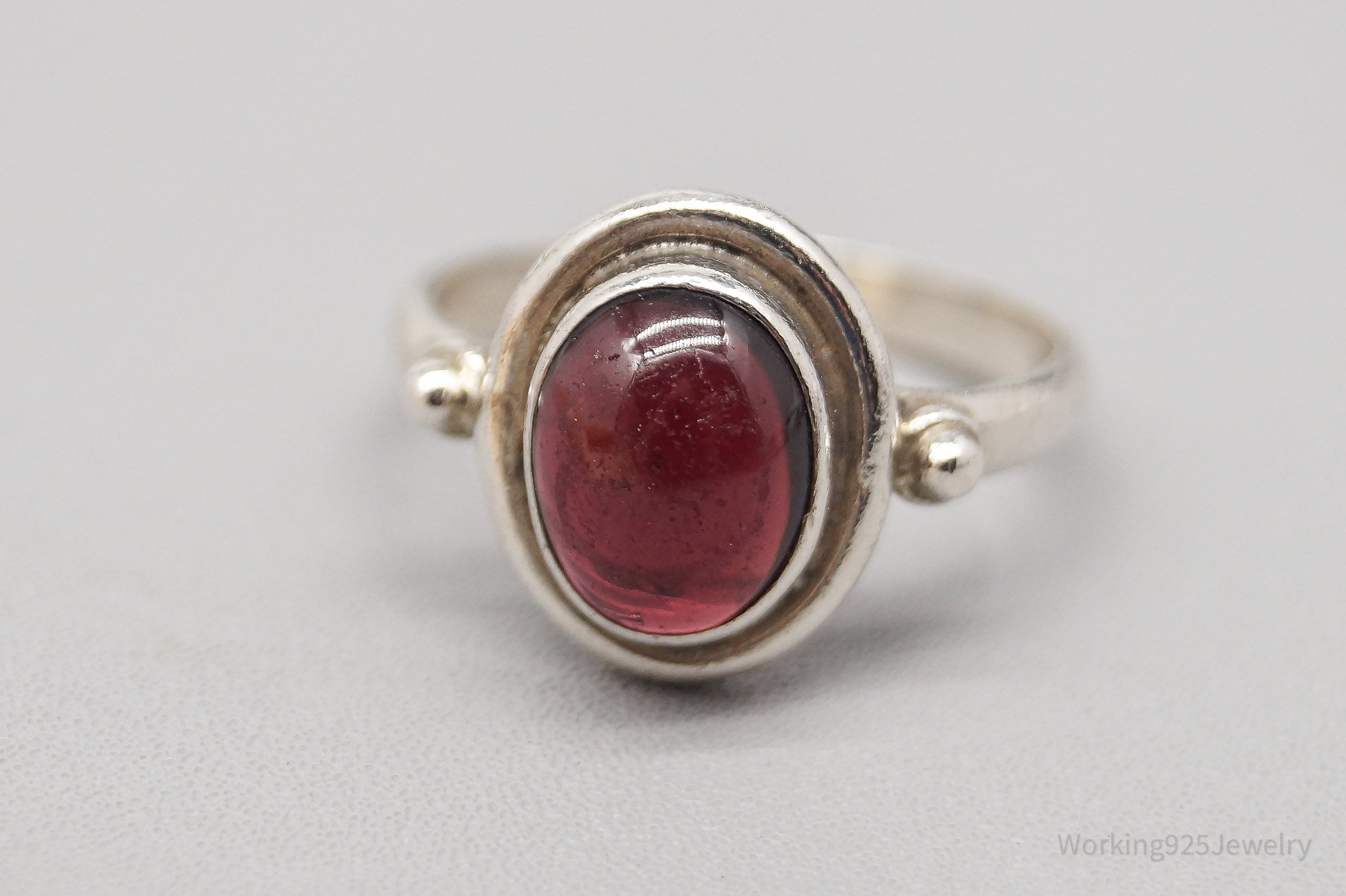 Vintage Rhodolite Garnet Sterling Silver Ring - Size 6