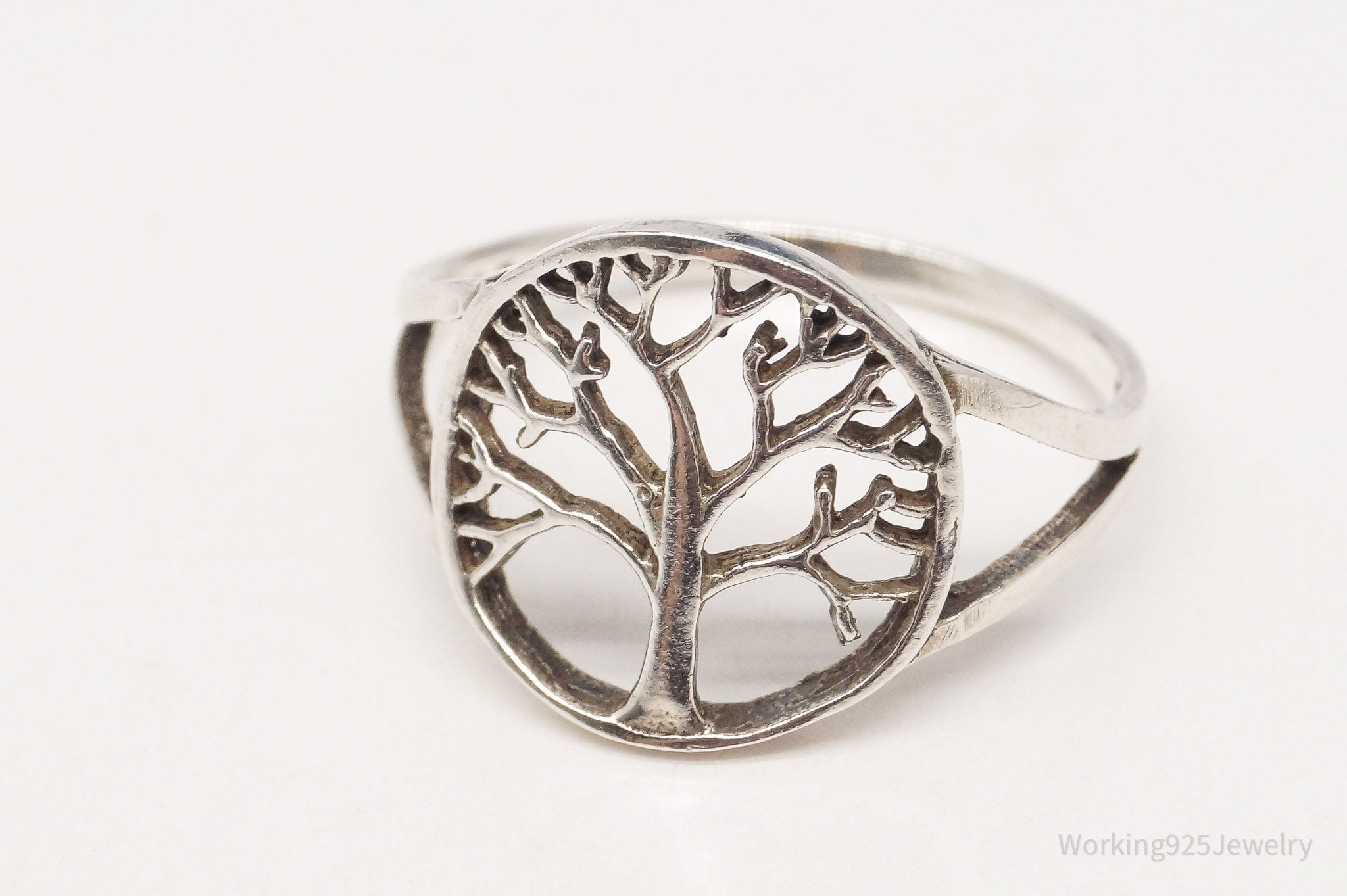 Vintage Tree Of Life Sterling Silver Ring - Size 10