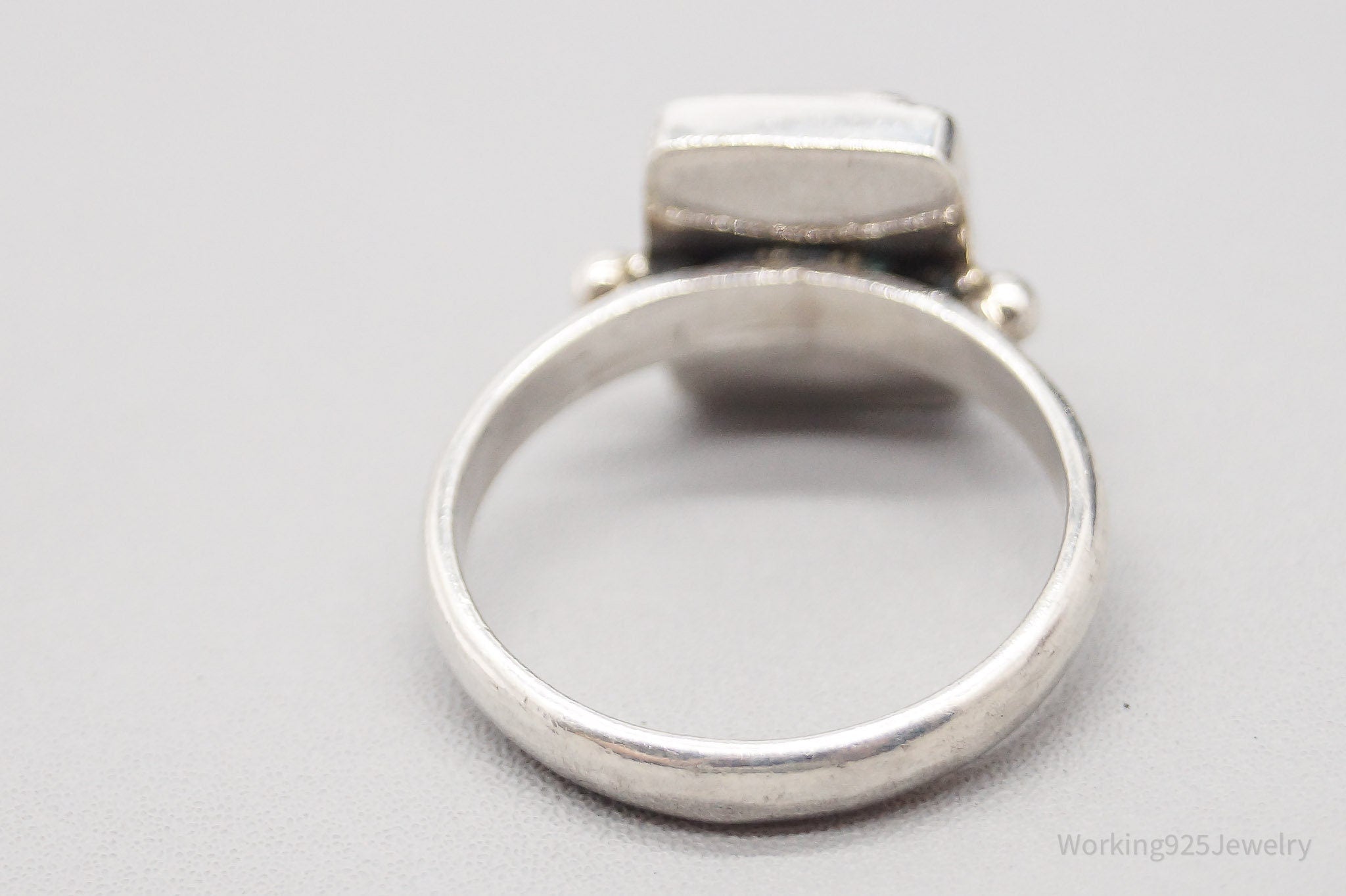 Vintage Turquoise Sterling Silver Ring - Size 7.75