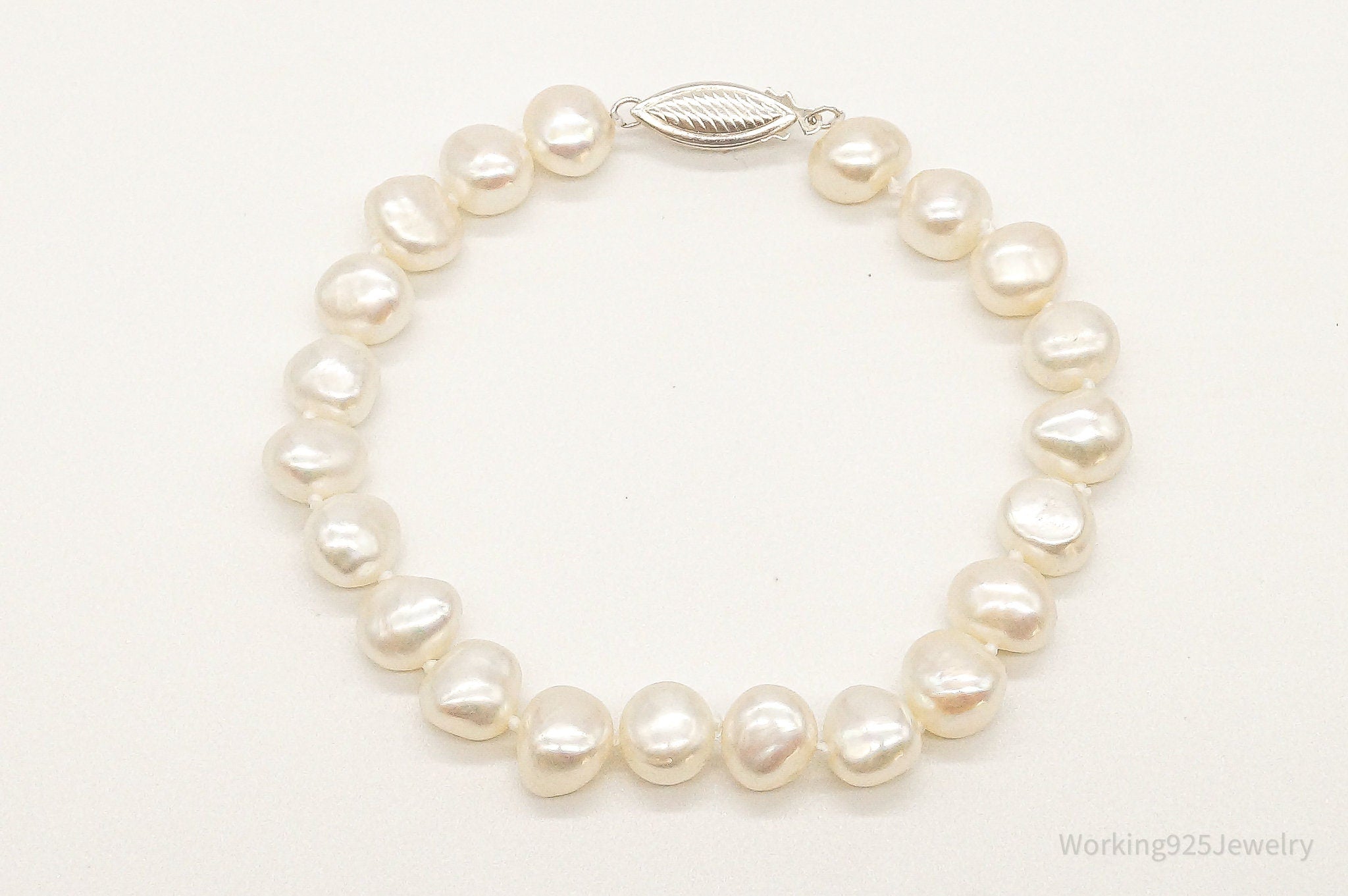 Vintage Pearl Sterling Silver Bracelet