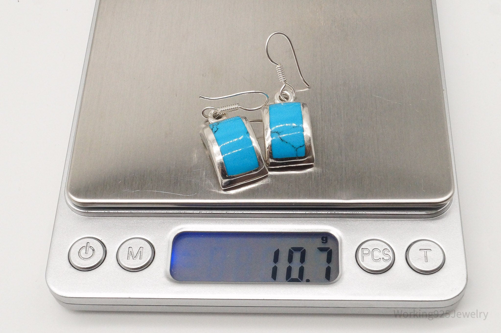 Vintage Mexico Turquoise Sterling Silver Earrings