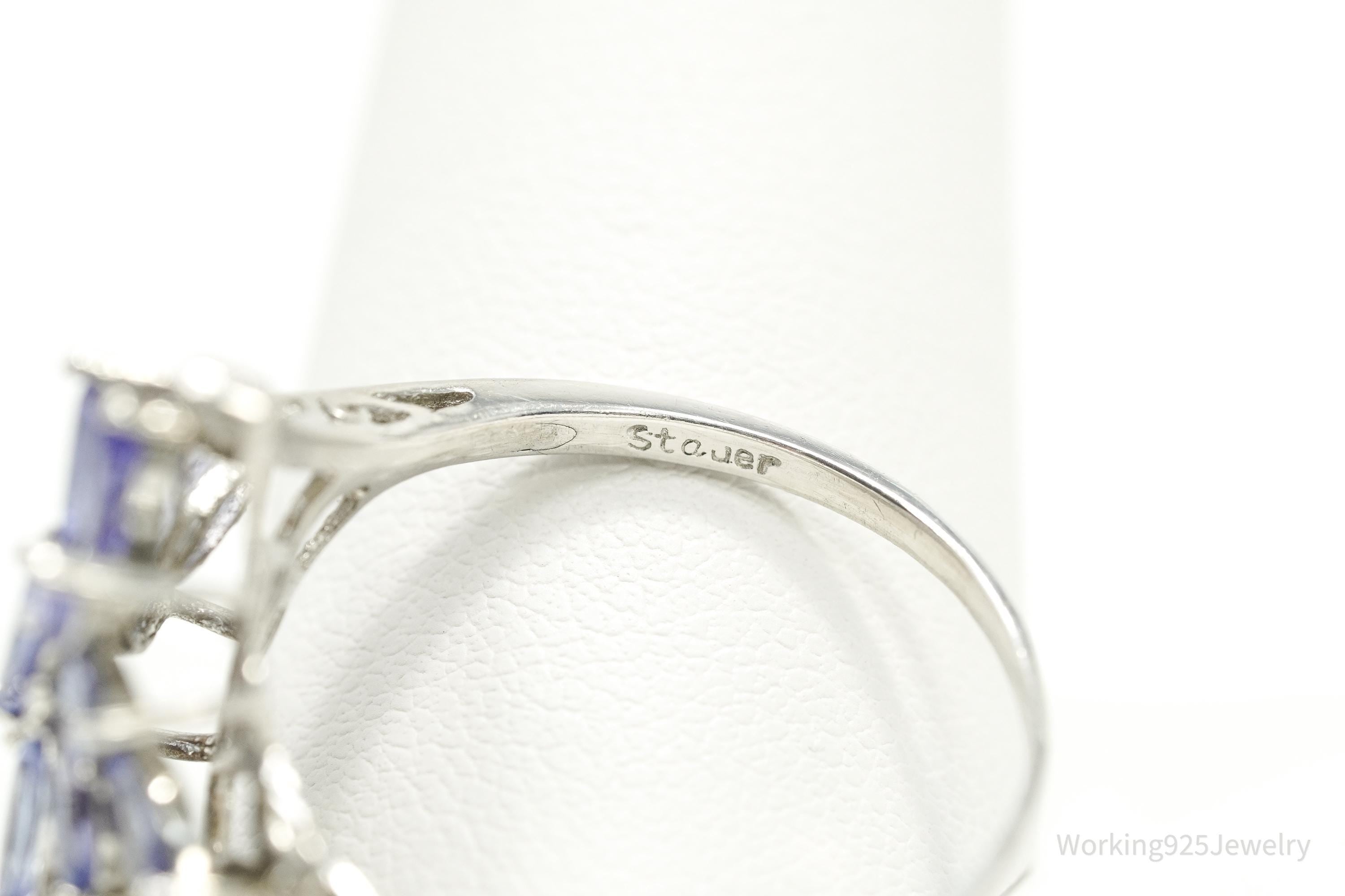 Designer STAUER Tanzanite Sterling Silver Ring - Size 10