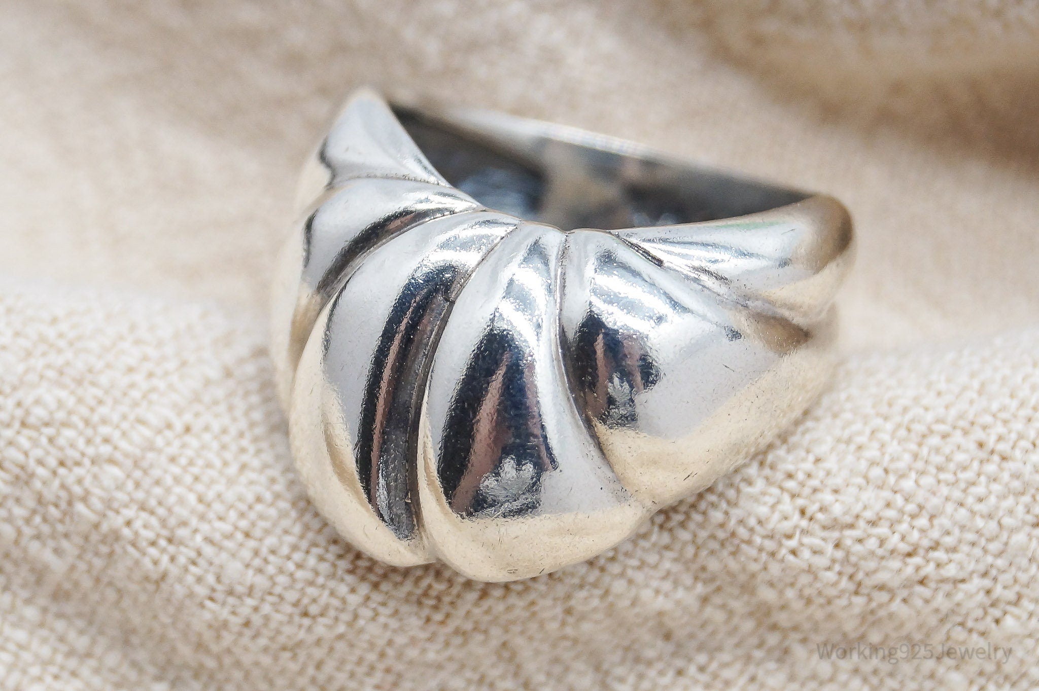 Vintage Designer KABANA Modernist Sterling Silver Ring - Size 5