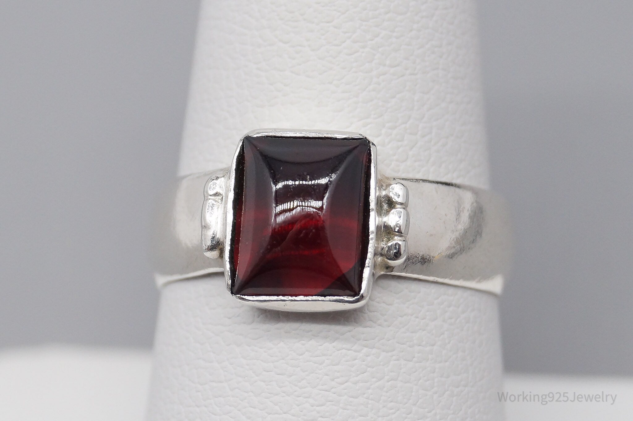 Vintage Rhodolite Garnet Sterling Silver Ring - Size 8.5