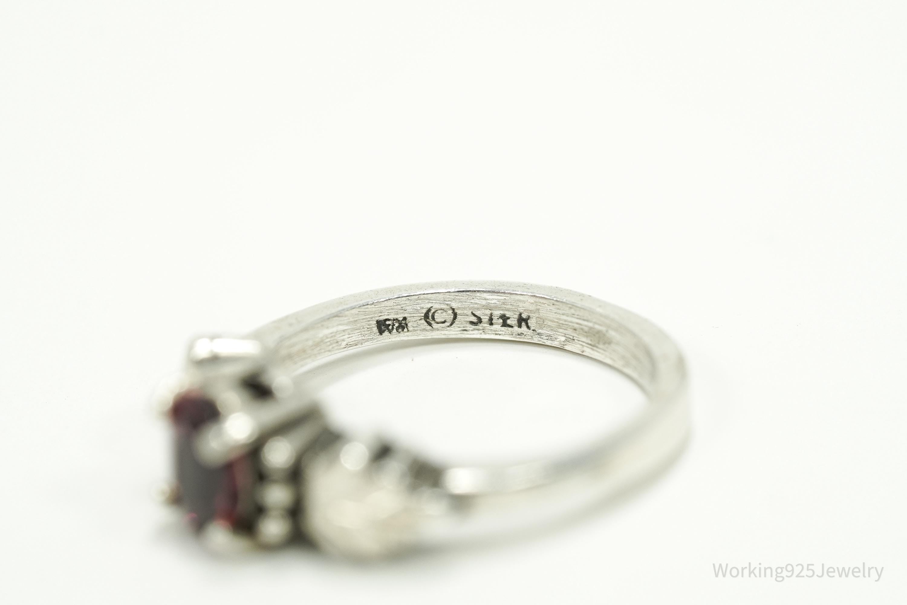 Vintage WMCO Rhodolite Garnet Sterling Silver Ring - Size 3.75