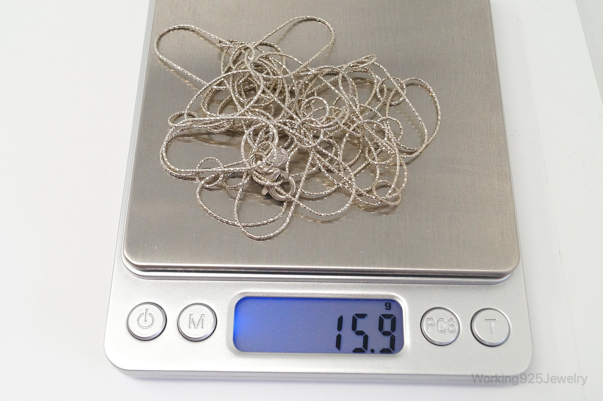 Long Designer Silpada Oval Link Textured Sterling Silver Necklace