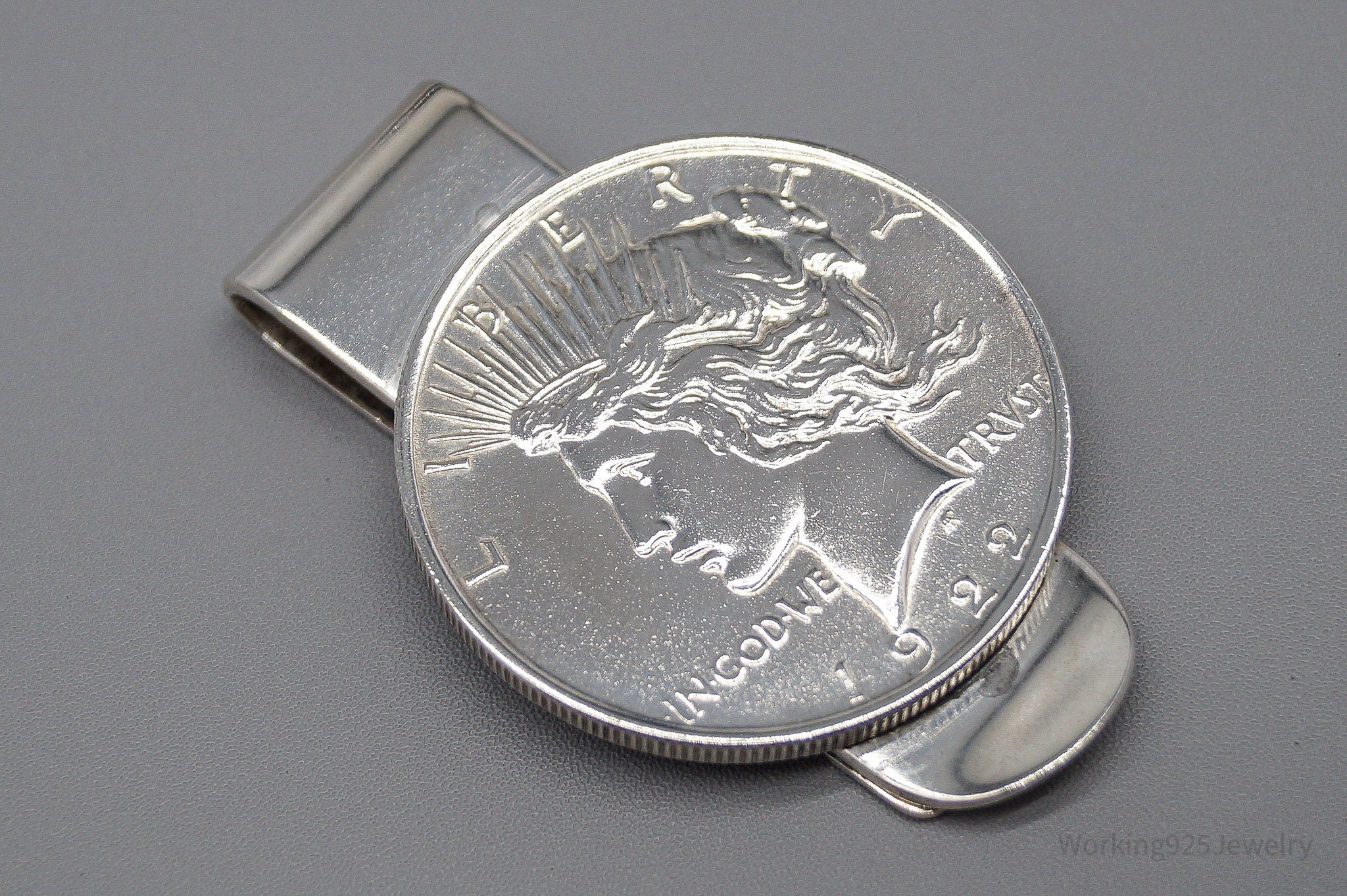 Antique 1922 Peace Silver Dollar Coin Silver Money Clip