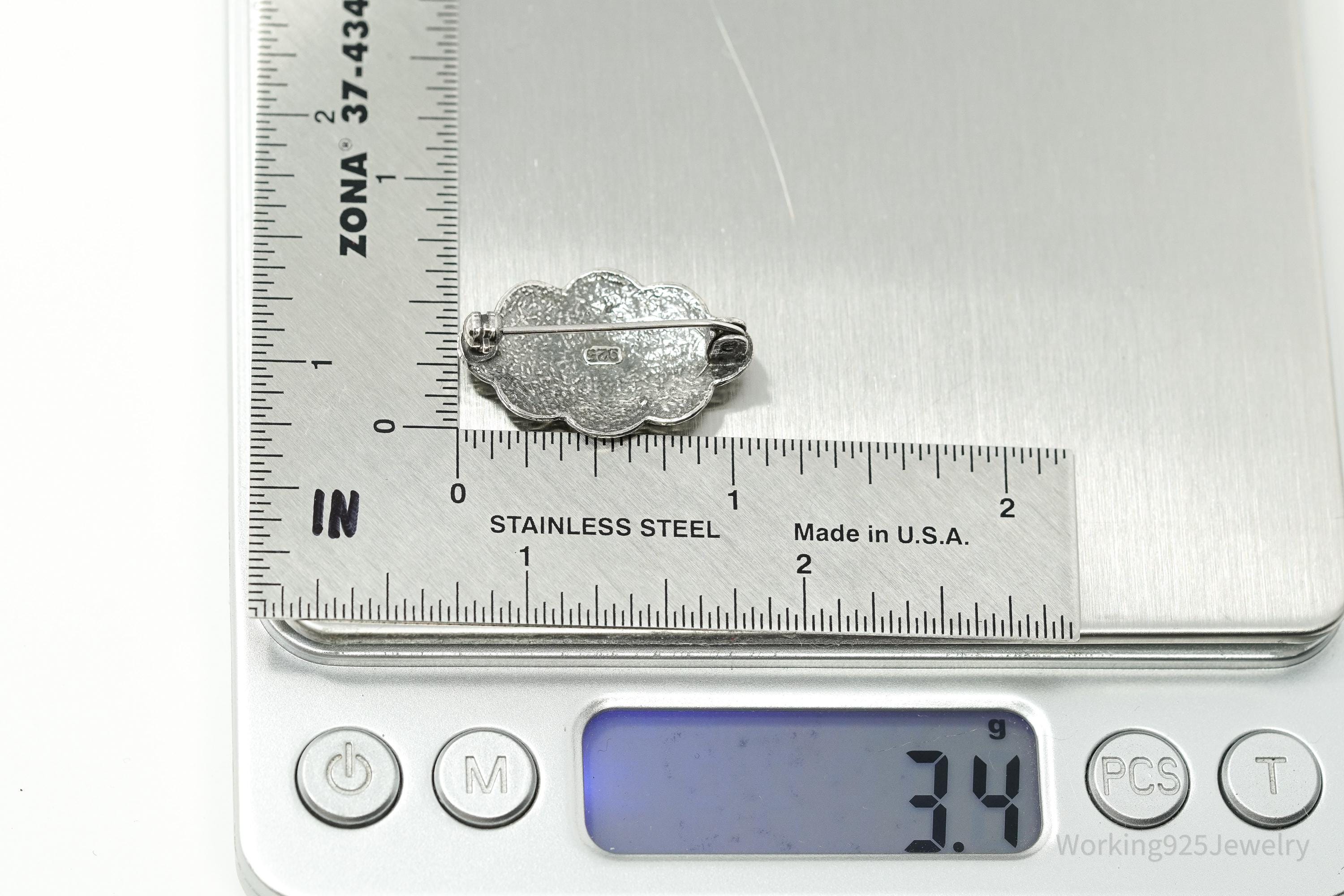 Vintage Edwardian Style Sterling Silver Brooch Pin