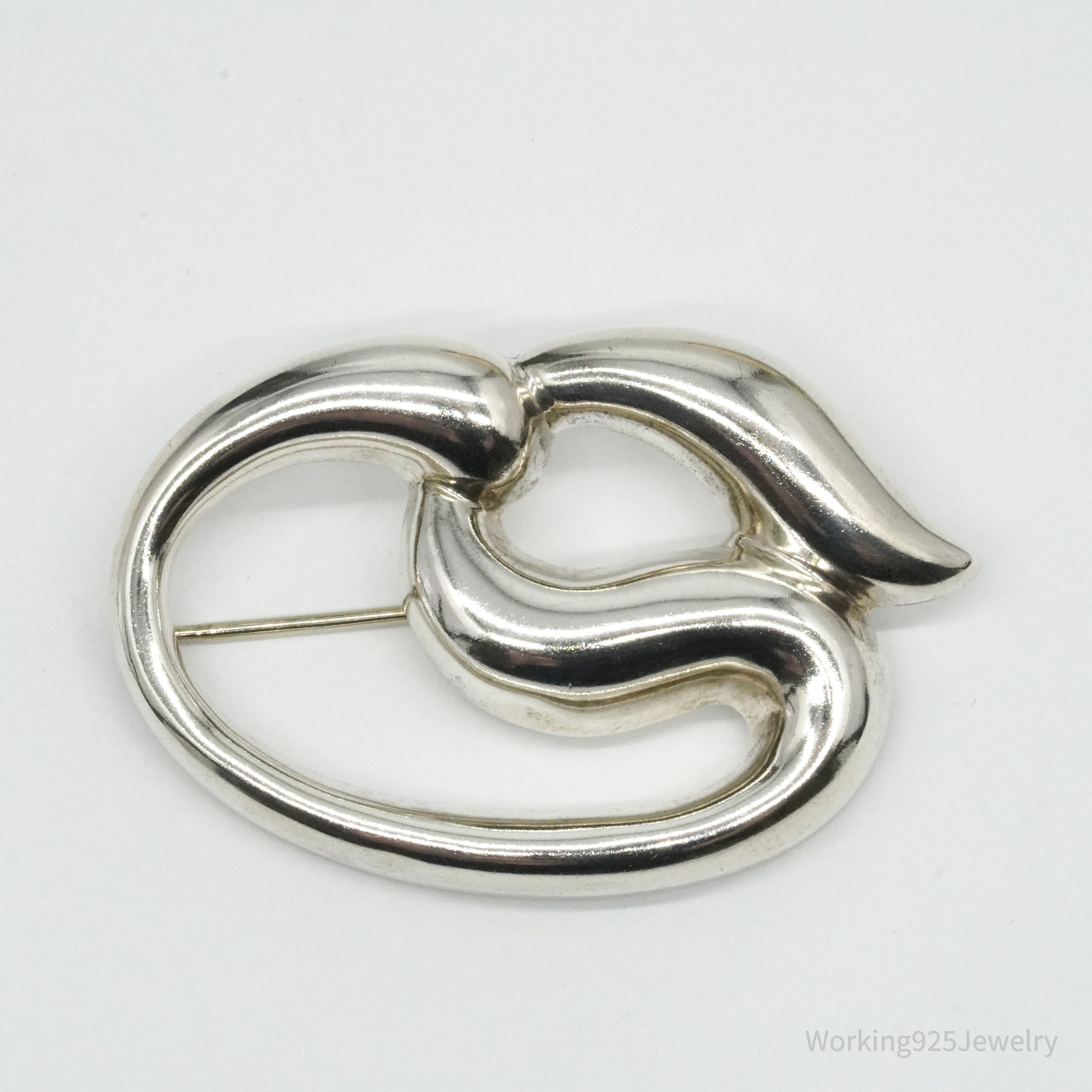 RARE Vintage Sterling Silver Bayanihan Sculptural Modernist Brooch