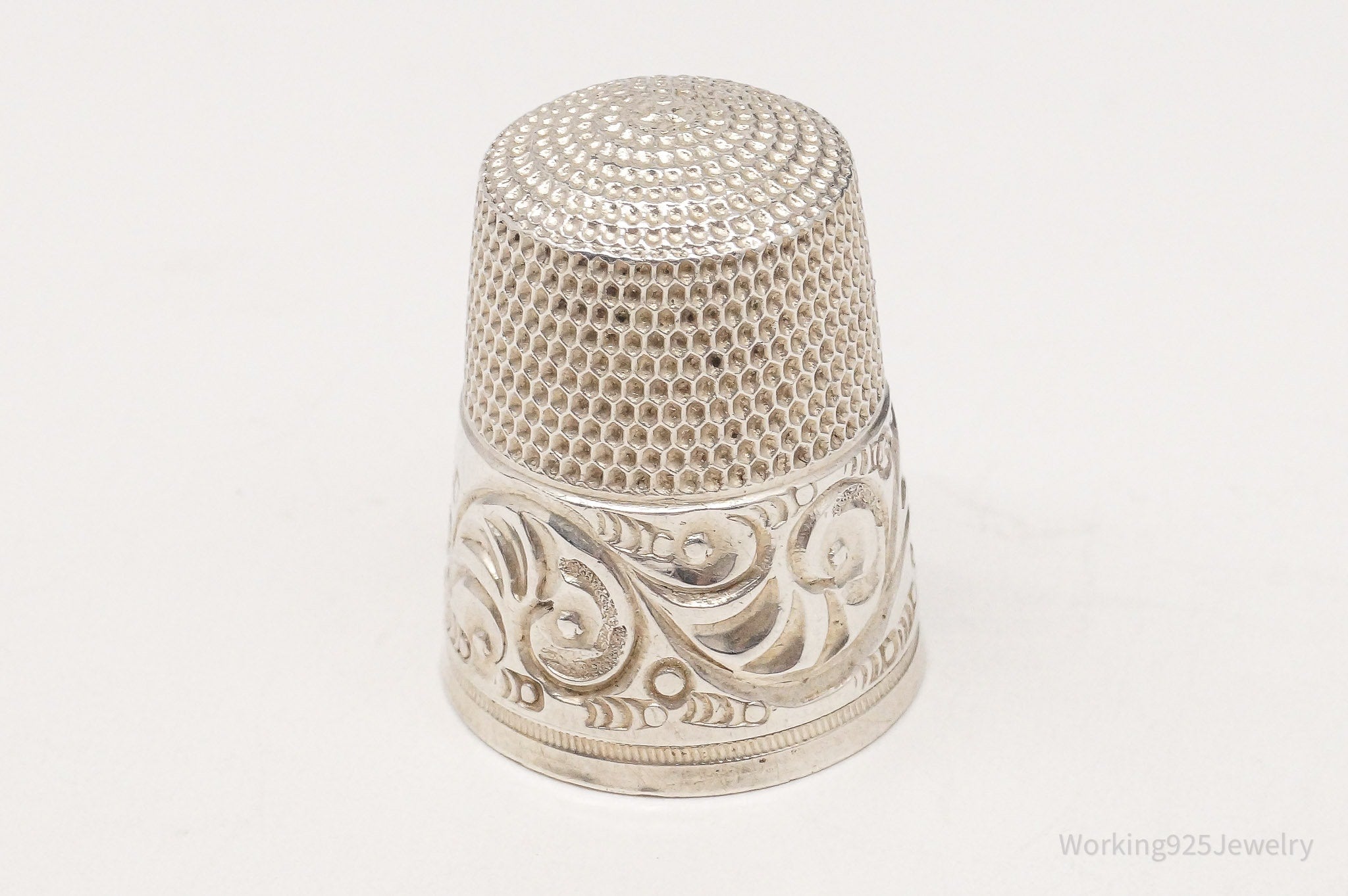 Antique Simons Bros & Co Sterling Silver Thimble Size 10