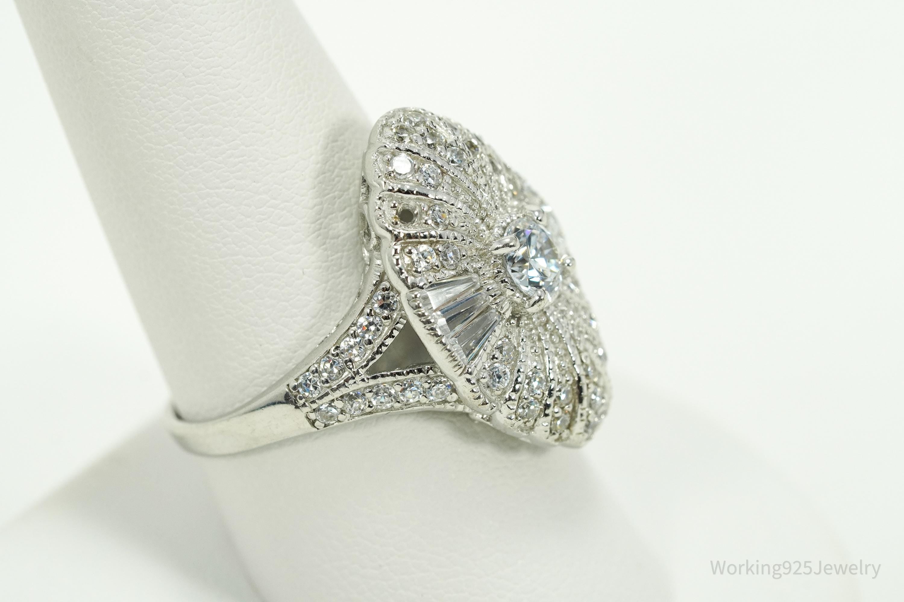 Designer STAUER Cubic Zirconia Sterling Silver Ring - Size 9.5