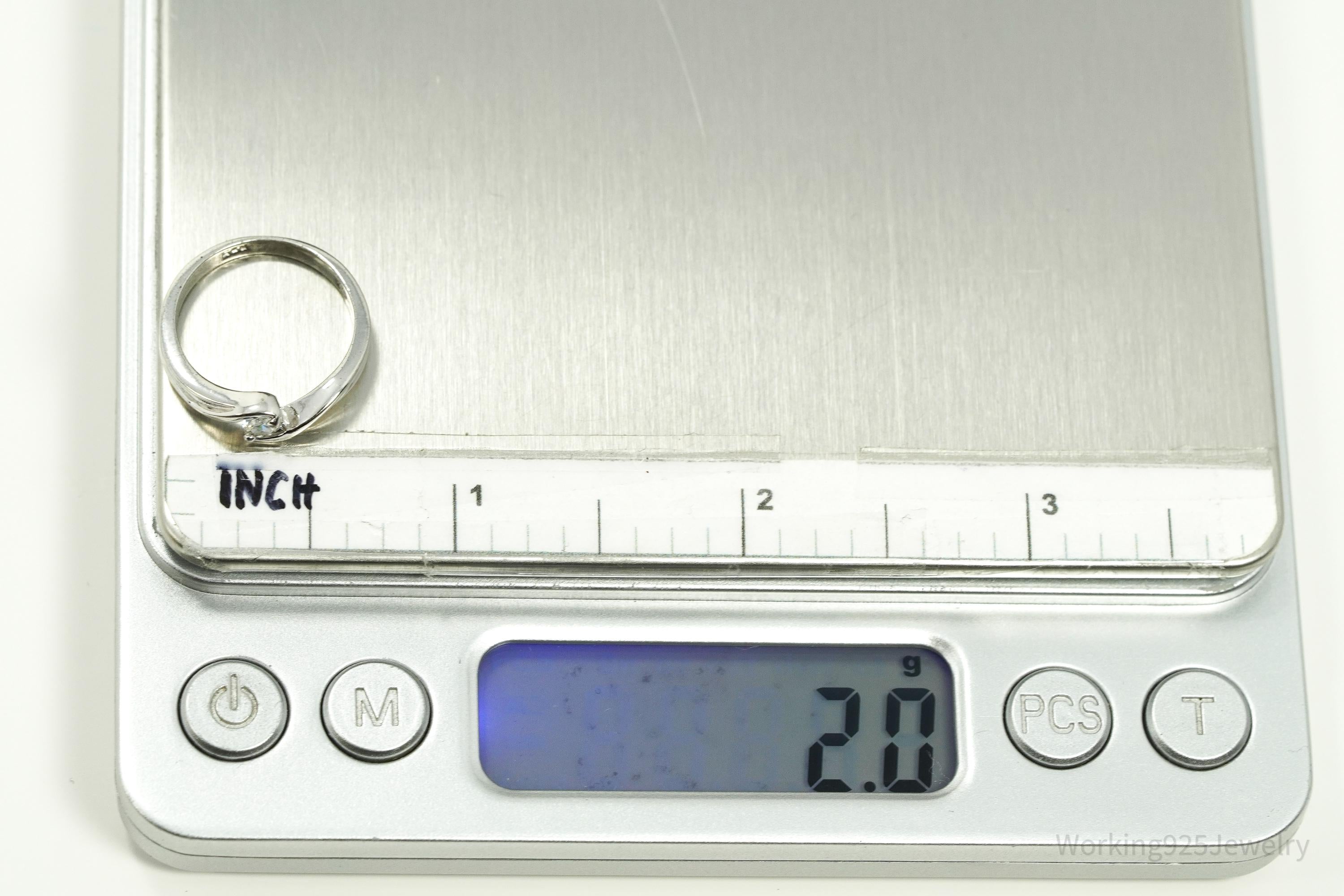 Vintage Cubic Zirconia Sterling Silver Ring - Size 5