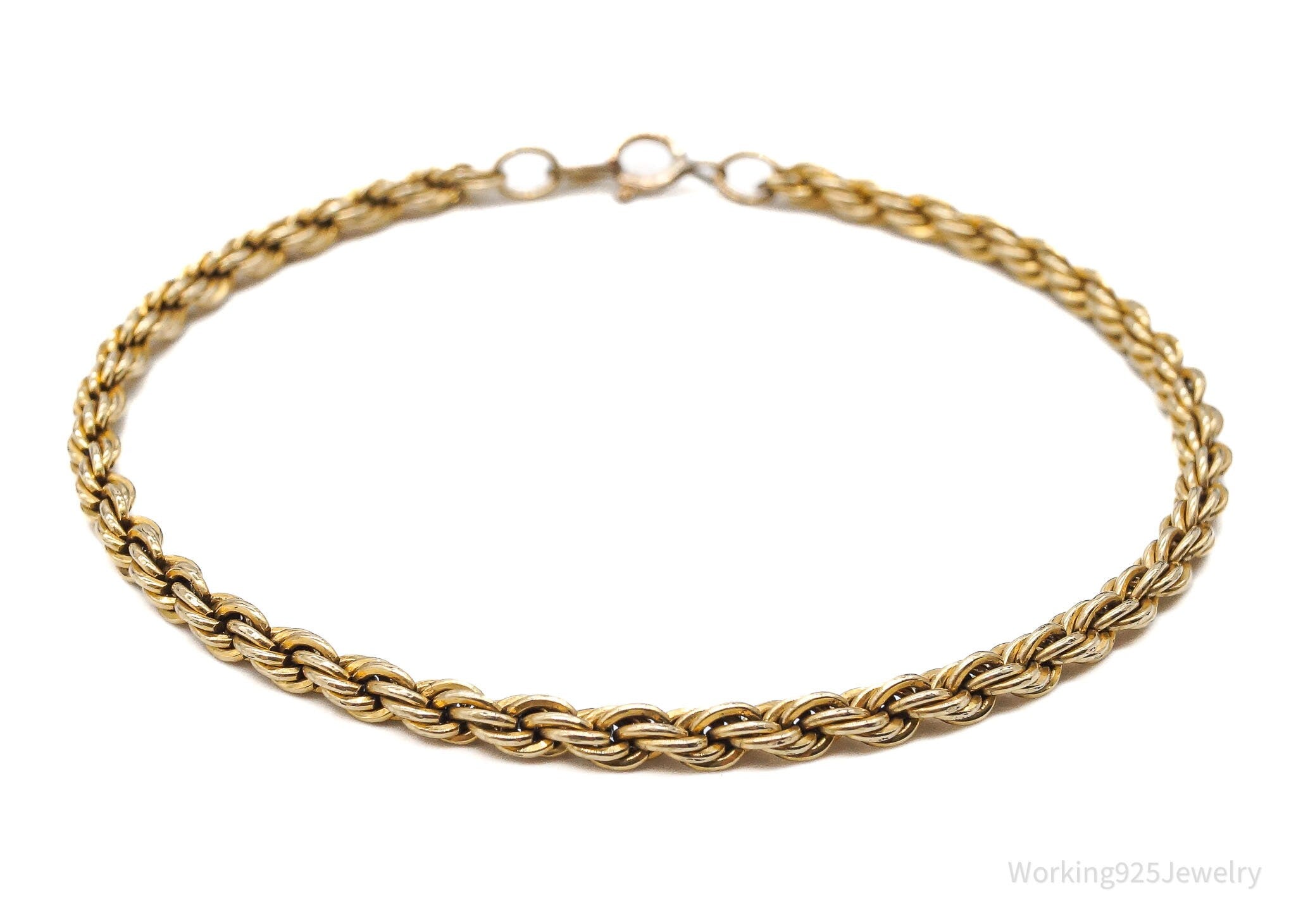 Vintage 14K Gold Filled Rope Chain Bracelet