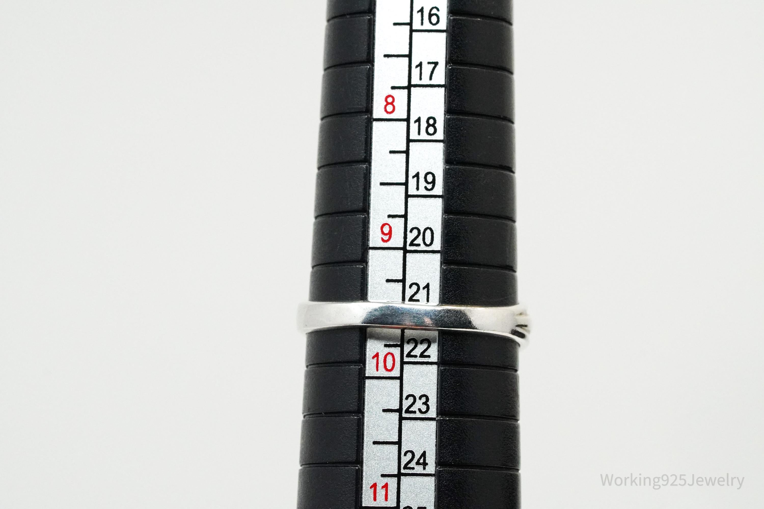 Vintage Green Peridot Sterling Silver Ring - Size 9.5