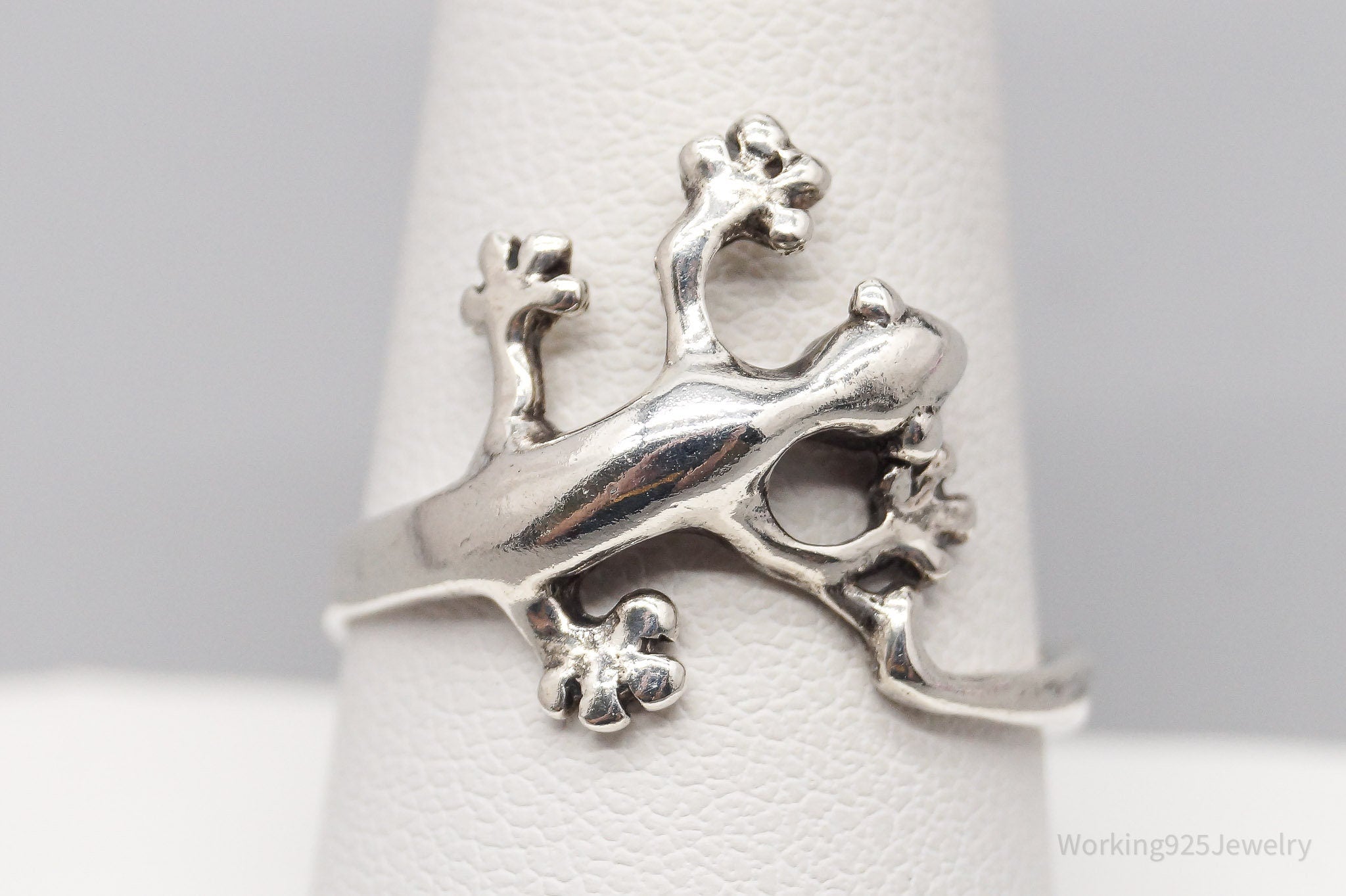 Vintage Wrapped Lizard Sterling Silver Ring Size 9.5