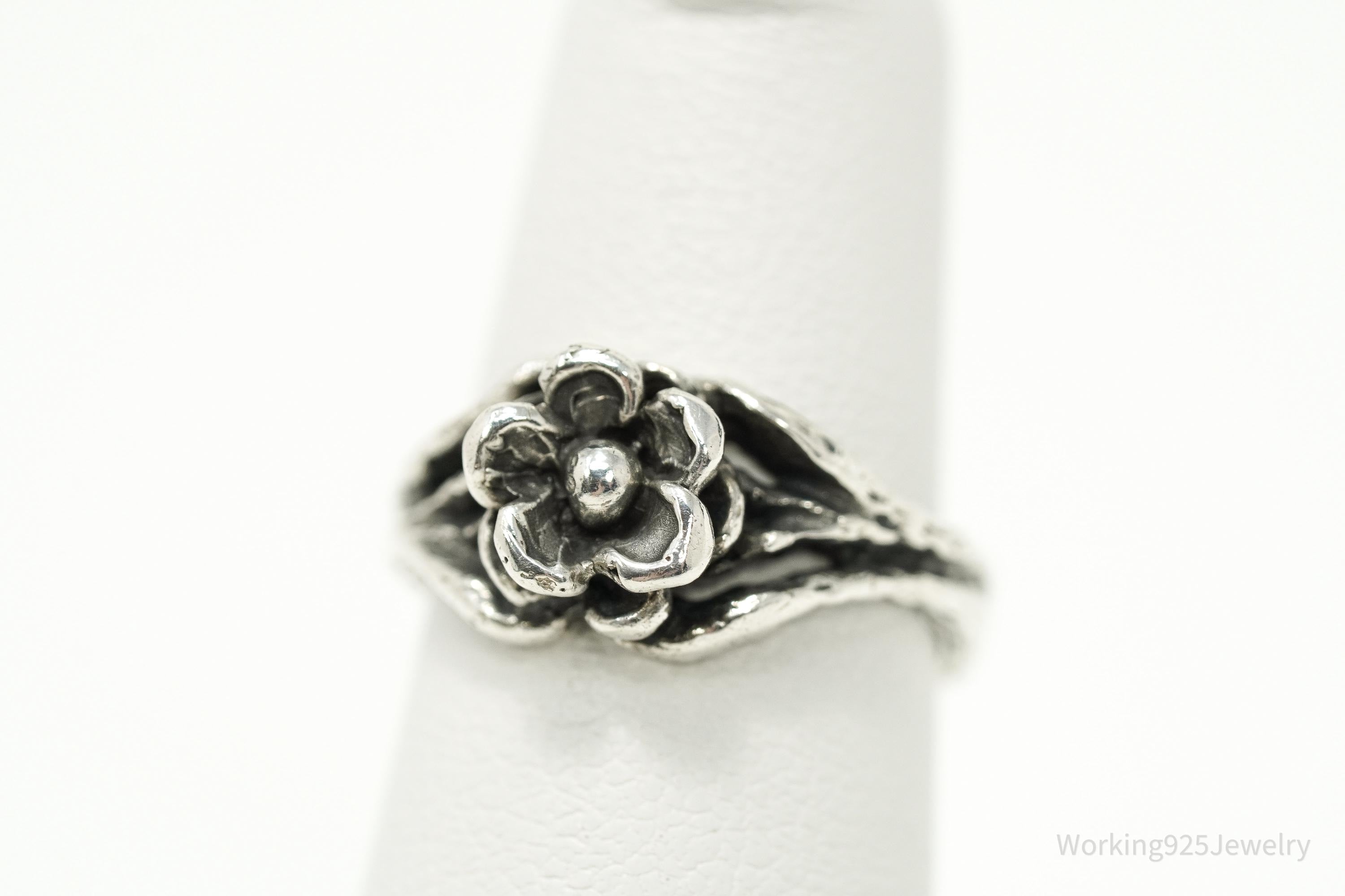 RARE Vintage JAMES AVERY Retired Flower Sterling Silver Ring Size 4.25