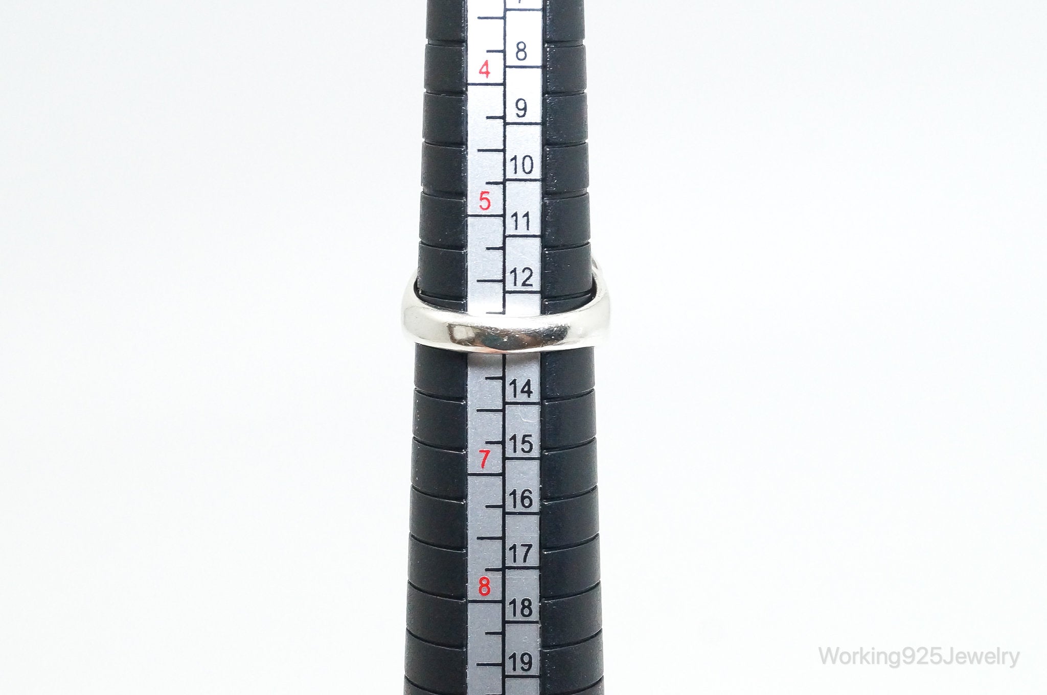 Vintage Creamy Shell Cubic Zirconia Sterling Silver Ring - SZ 6