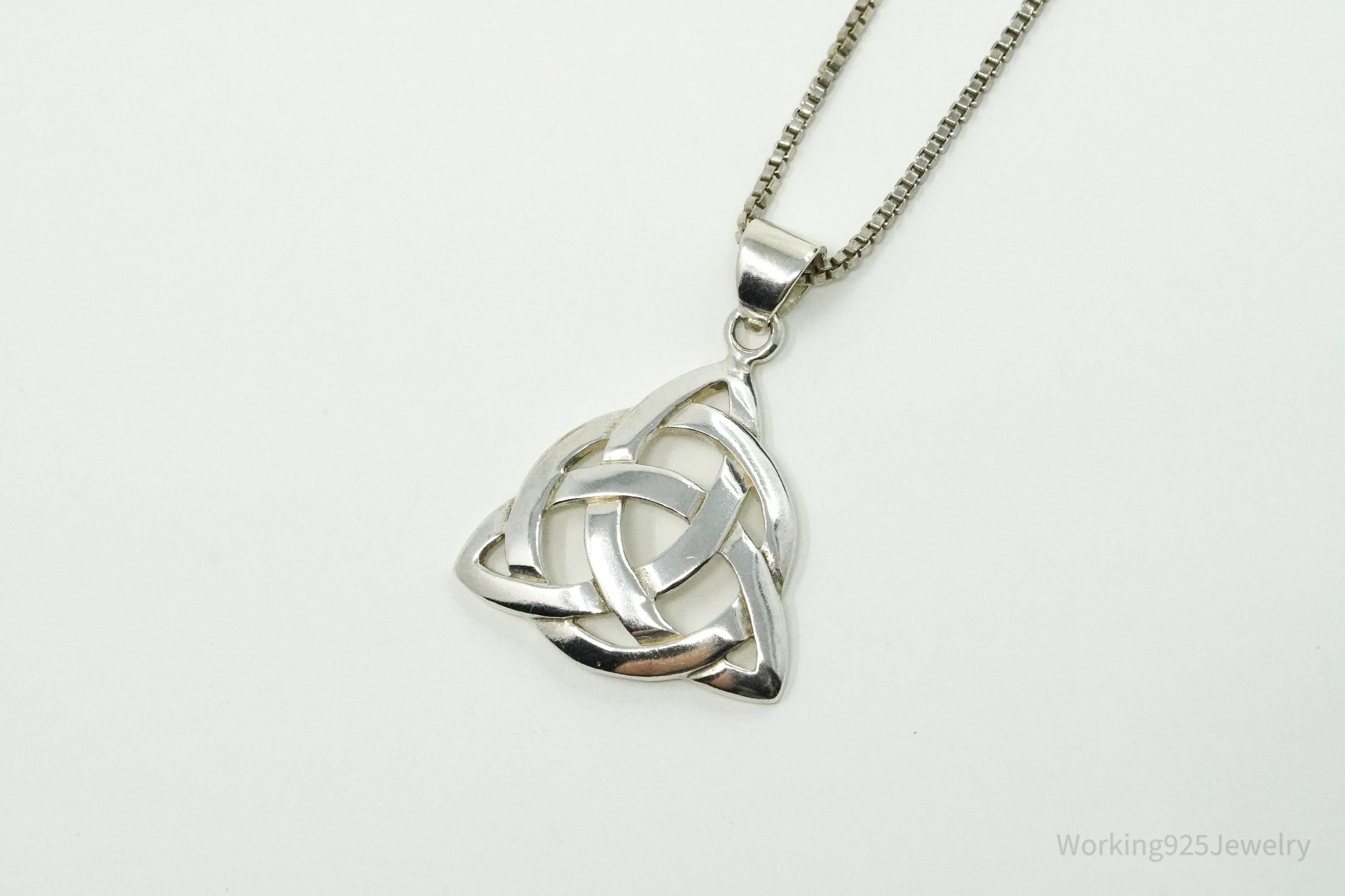 Vintage Celtic Knot Sterling Silver Necklace 24"