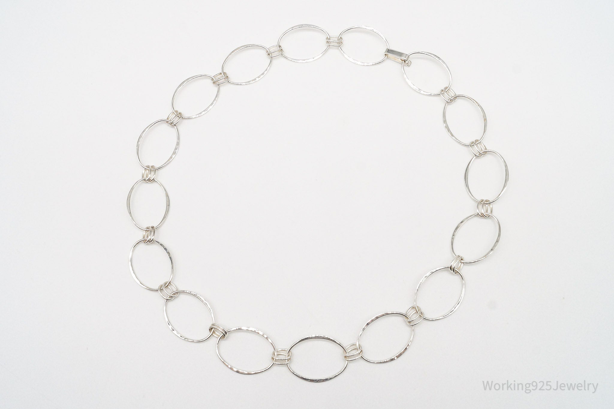 Designer RLM Studio Hammered Chainlink Sterling Silver Necklace