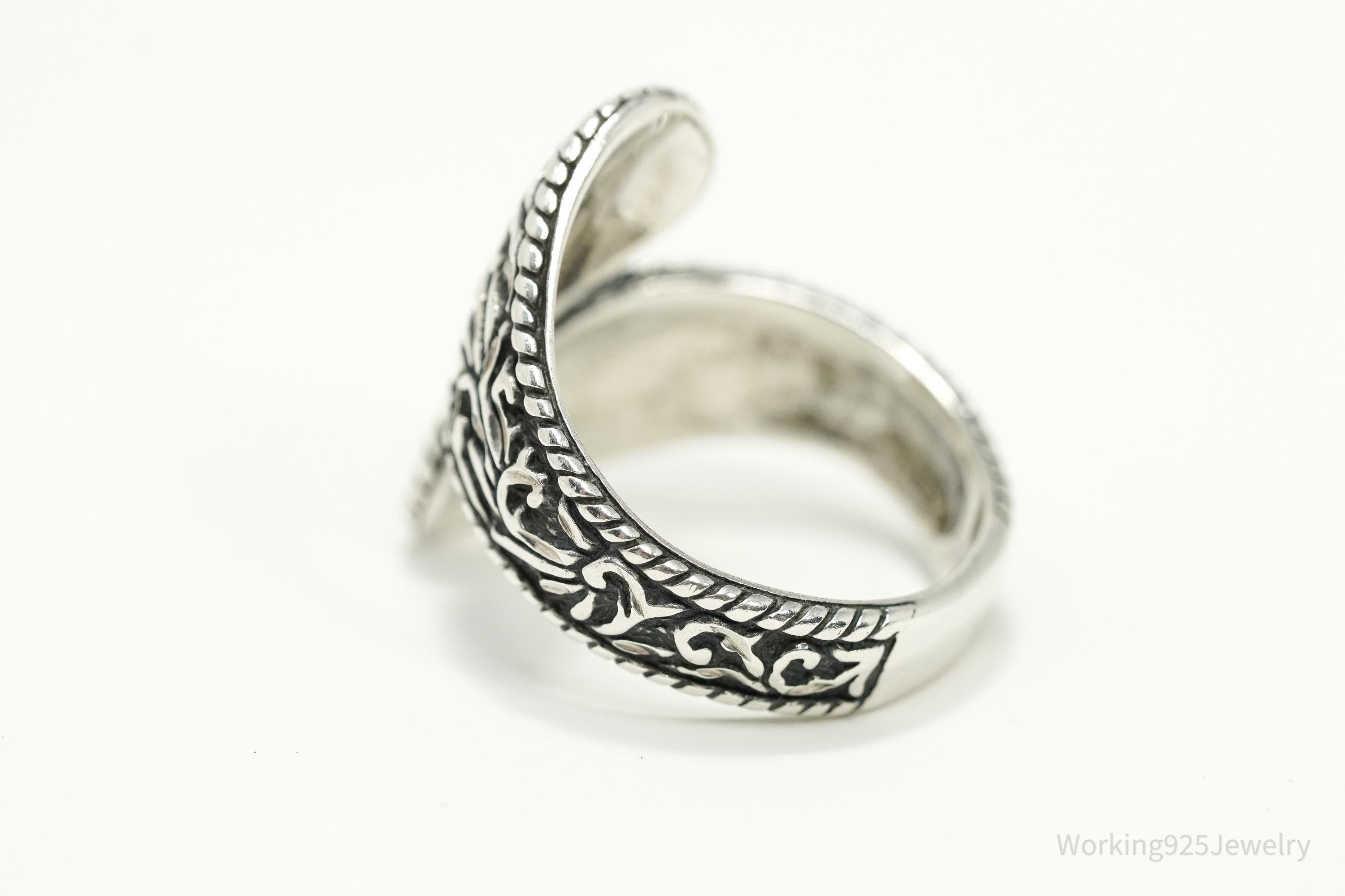 Vintage Native Designer Carolyn Pollack Relios Sterling Silver Wrap Ring - Size 10.75