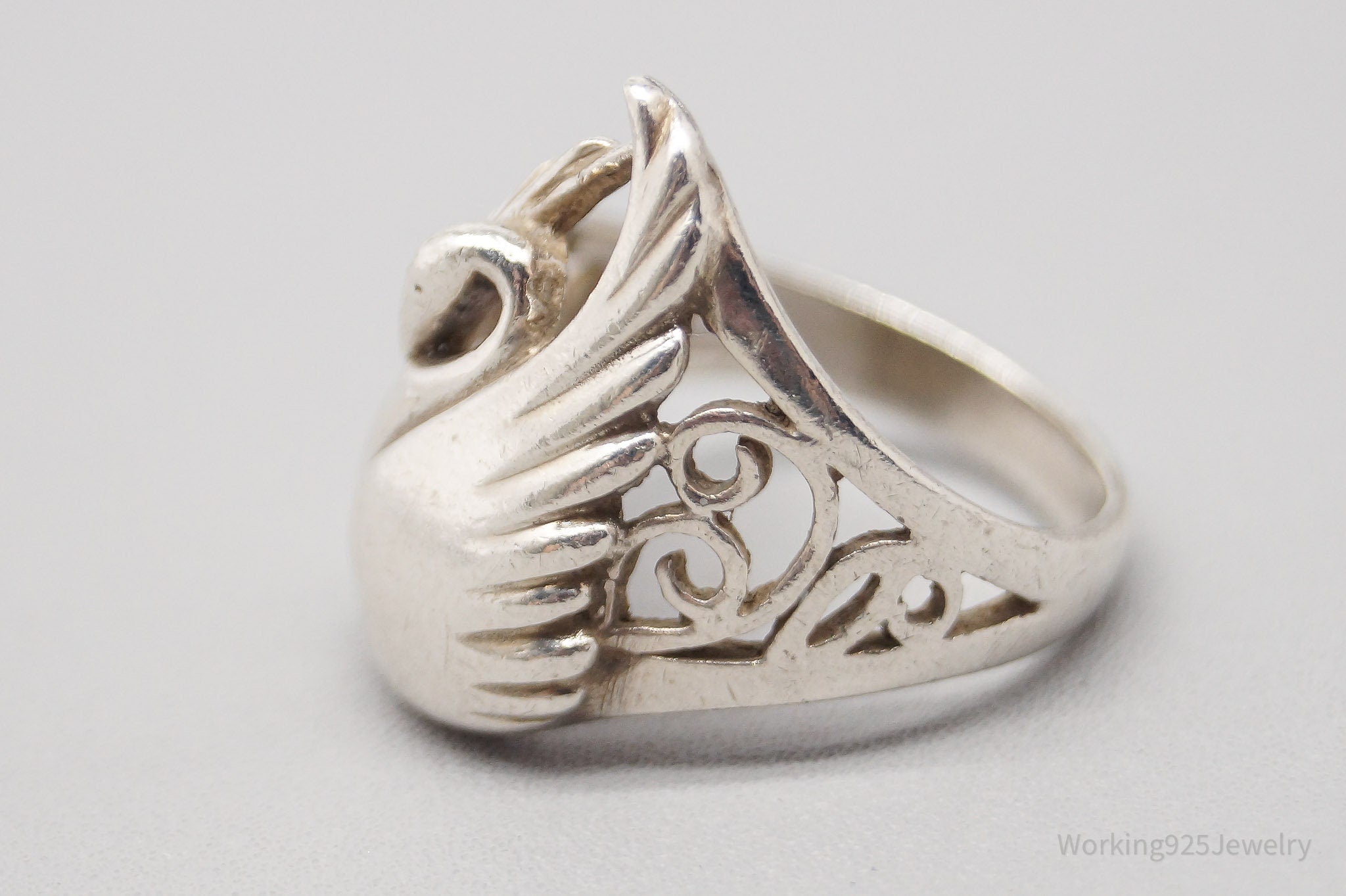 Vintage Boma Swan Sterling Silver Ring - Size 6.75