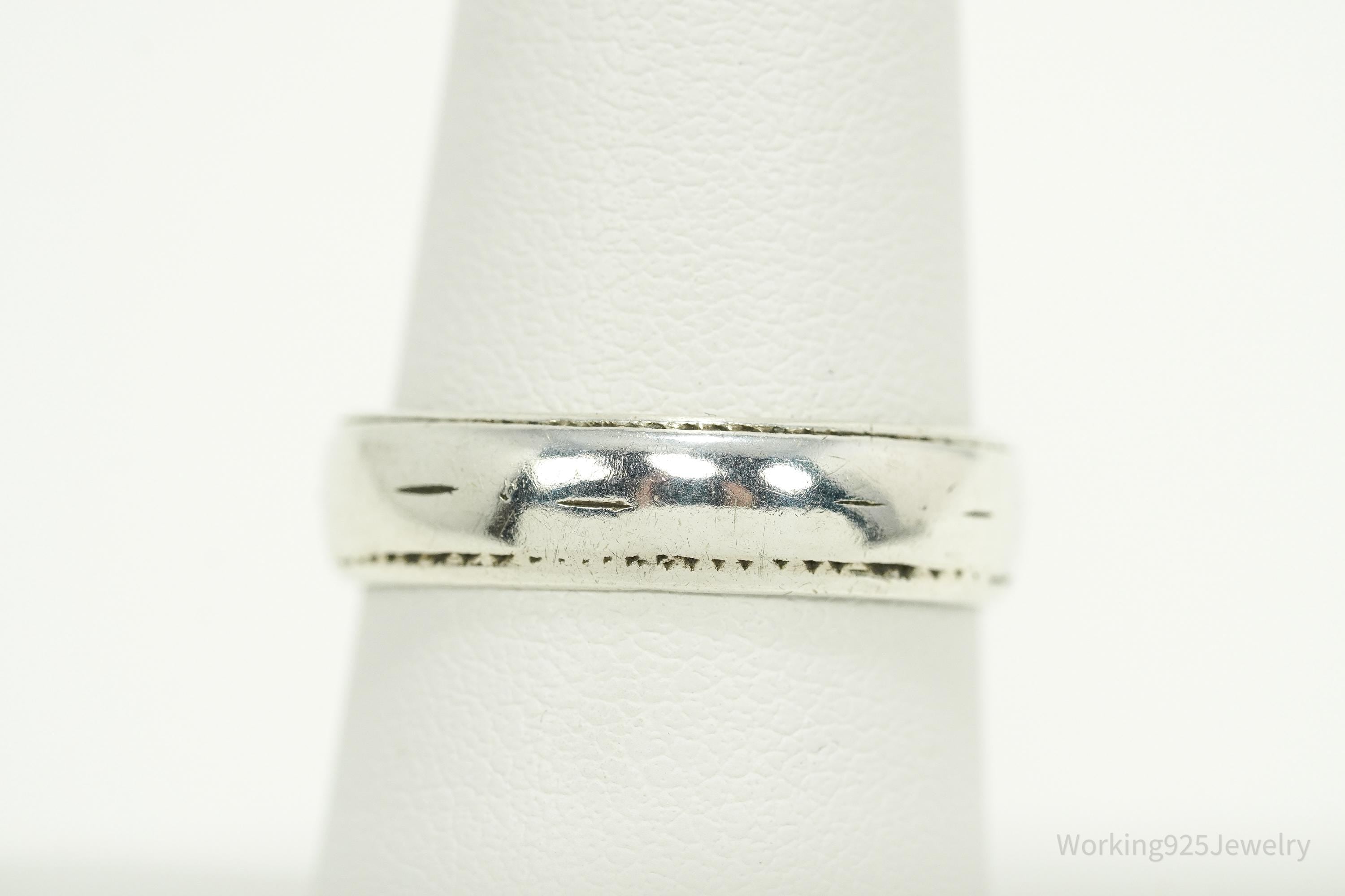 Vintage Sterling Silver Band Ring - Size 7.75
